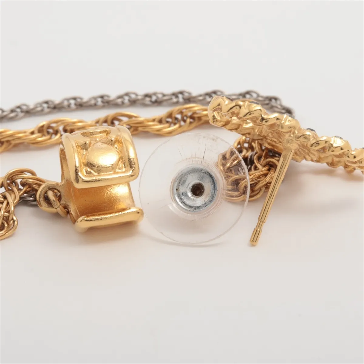 Coco Mark F21V Earring (Single Earring) GP x Rhinestone Gold. — view 4