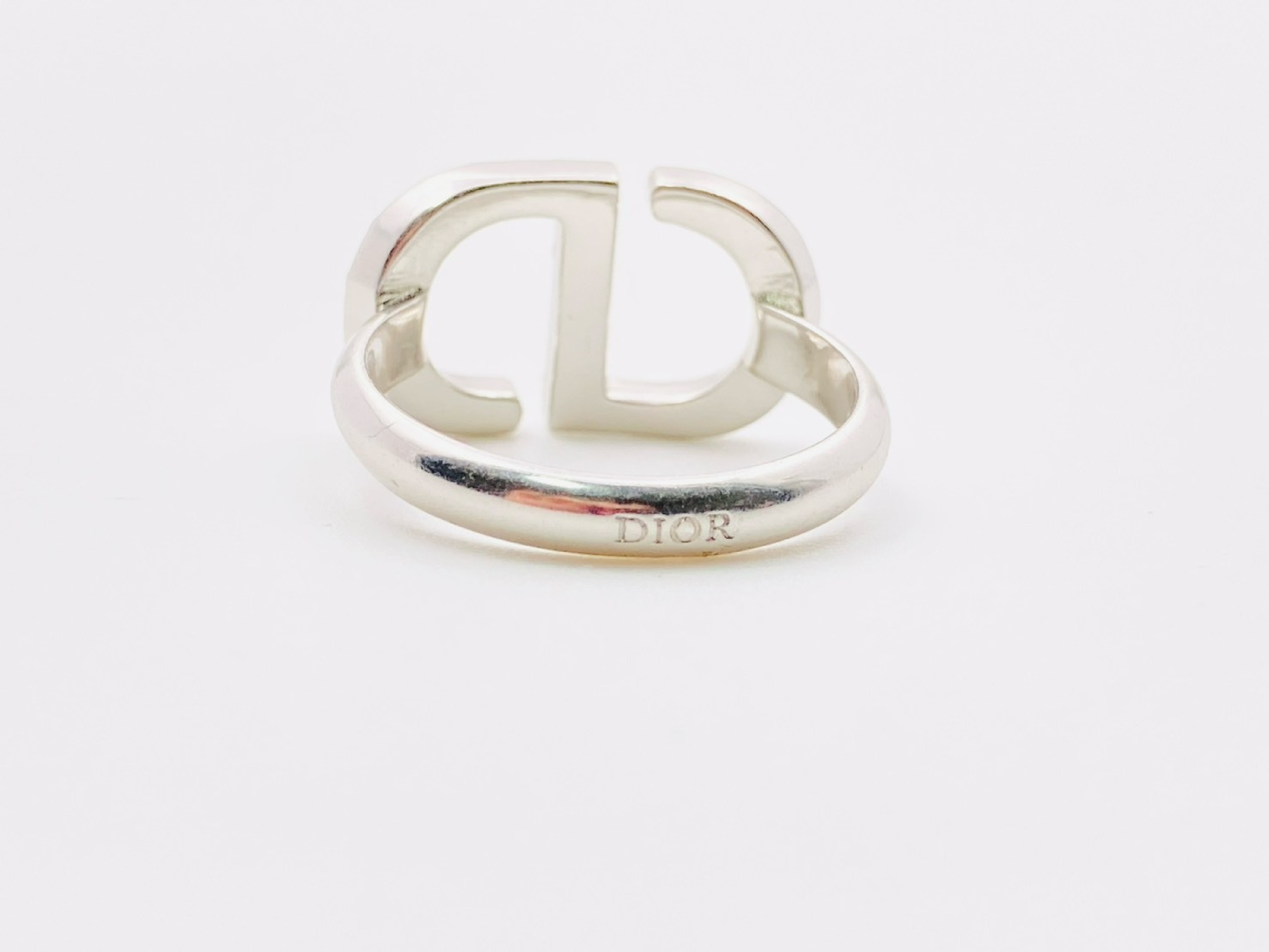 Petit CD (Petit CD Logo) Rhinestone Metal Silver Ring #XS — view 3