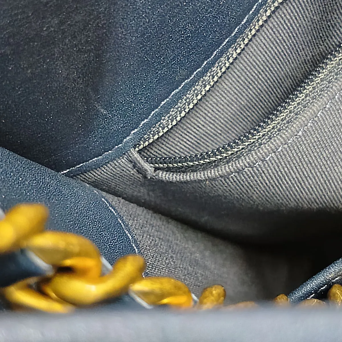 [Individually packaged] Chanel Matelassé Denim Chain Shoulder Bag, Navy, Gold Hardware, KE548055, Random Plate — view 11