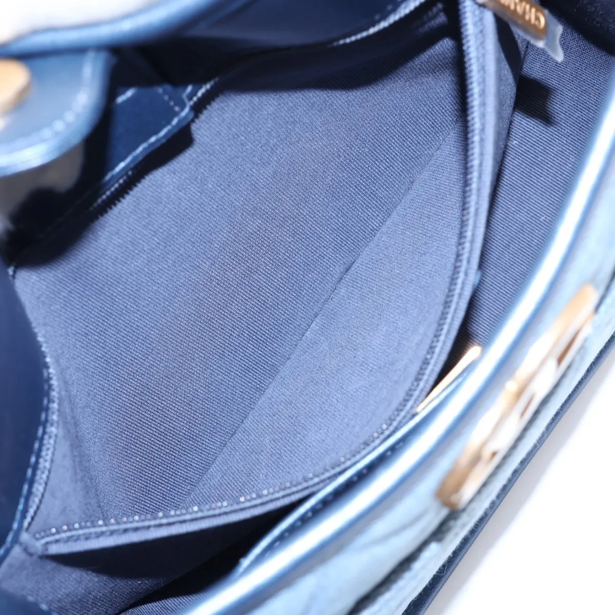 [Individually packaged] Chanel Matelassé Denim Chain Shoulder Bag, Navy, Gold Hardware, KE548055, Random Plate — view 7