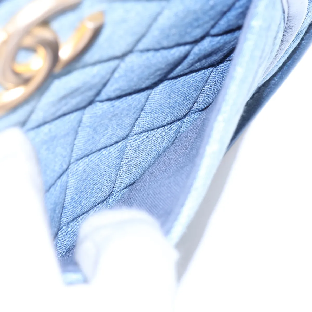 [Individually packaged] Chanel Matelassé Denim Chain Shoulder Bag, Navy, Gold Hardware, KE548055, Random Plate — view 9