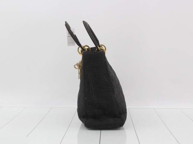 Lady Dior Black 2-Way Handbag with Gold Hardware — view 3