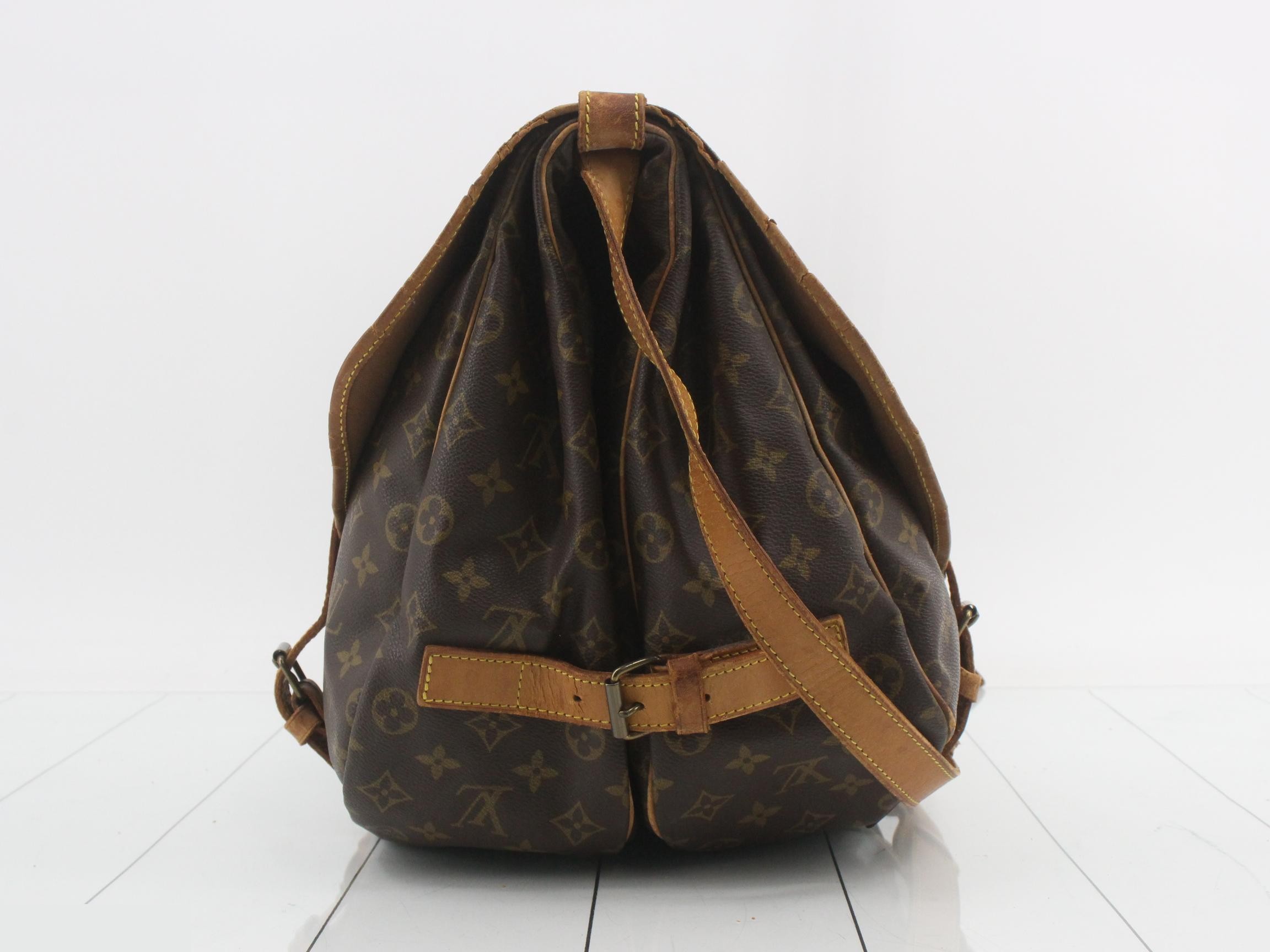 Saumur 43 Monogram Brown Shoulder Bag — view 3