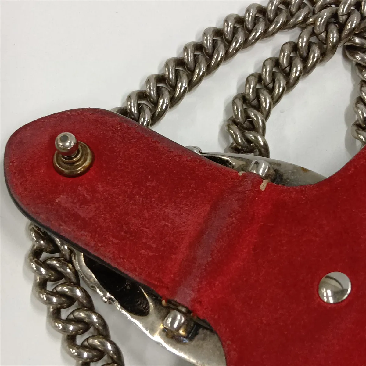 GG Supreme Dionysus 400249 PVC x Suede Chain Shoulder Bag Beige x Red — view 12