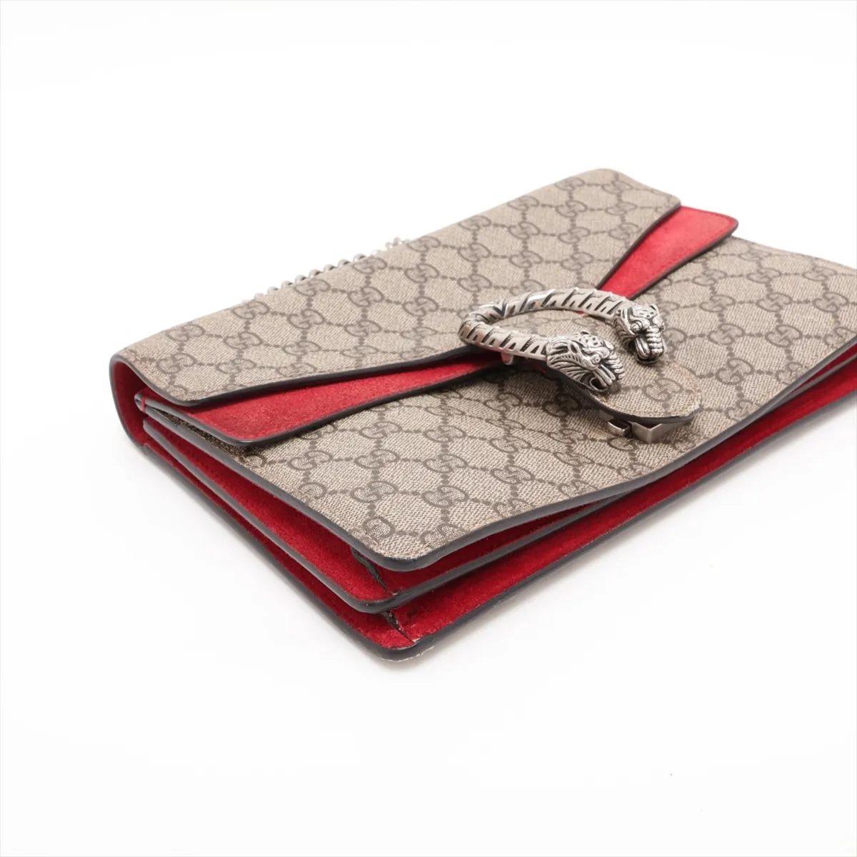 GG Supreme Dionysus 400249 PVC x Suede Chain Shoulder Bag Beige x Red — view 4