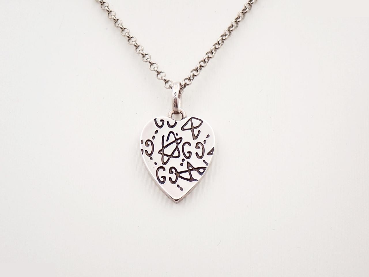 Ghost Heart Silver Necklace, 9.6g, Chain approx. 50cm — view 2