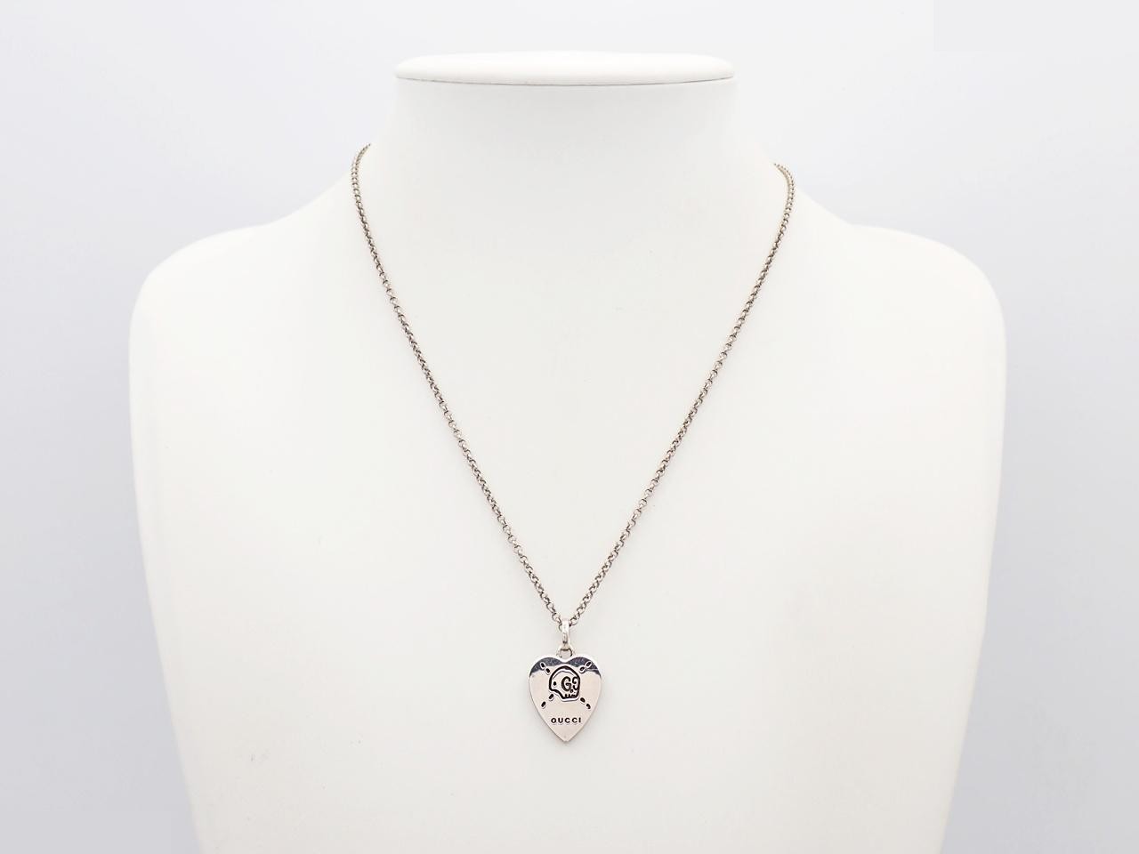 Ghost Heart Silver Necklace, 9.6g, Chain approx. 50cm — view 4