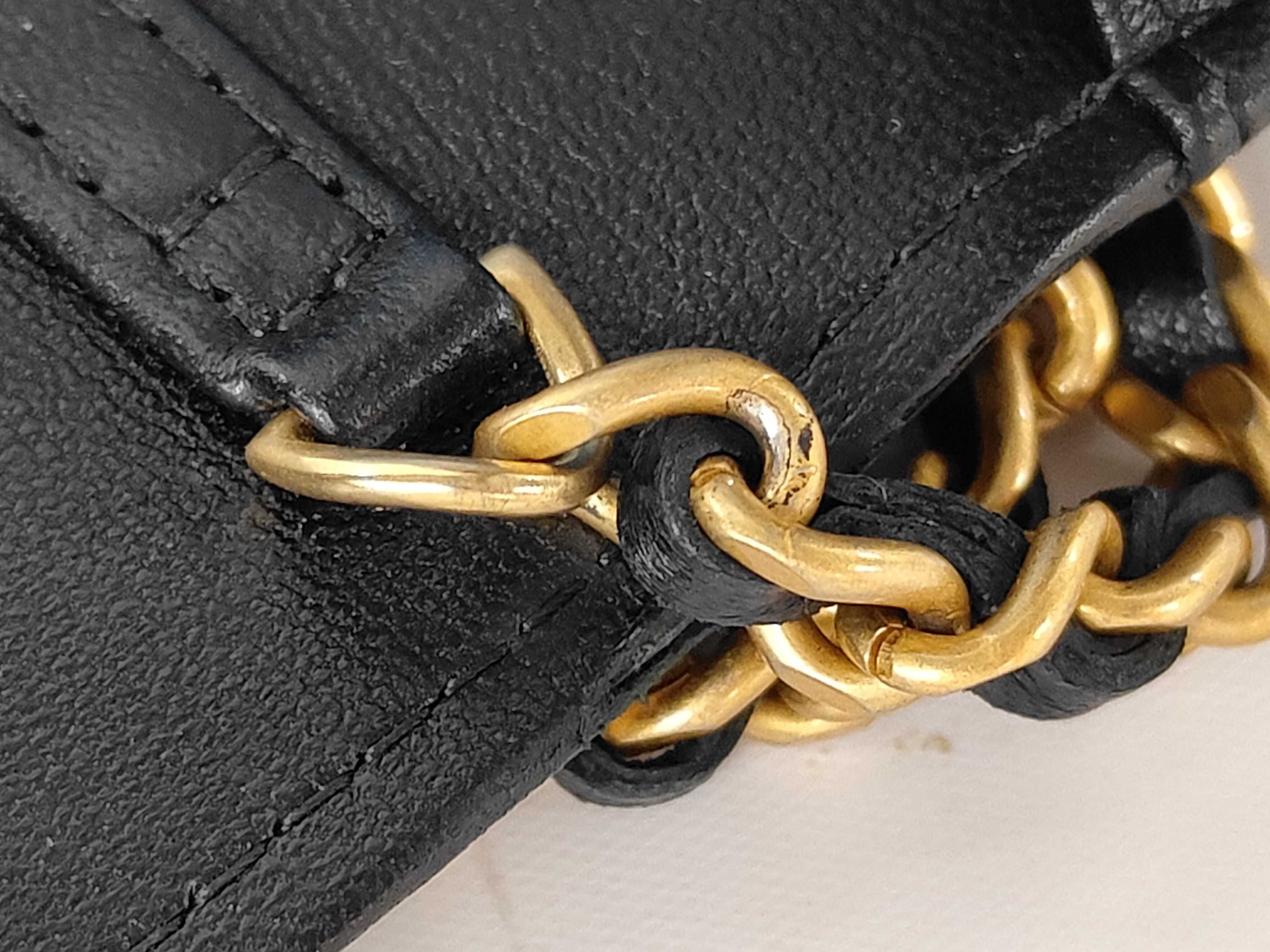 Heart Lock Chain Wallet, Black Lambskin, Gold Hardware, AP3285 Shoulder Bag — view 5