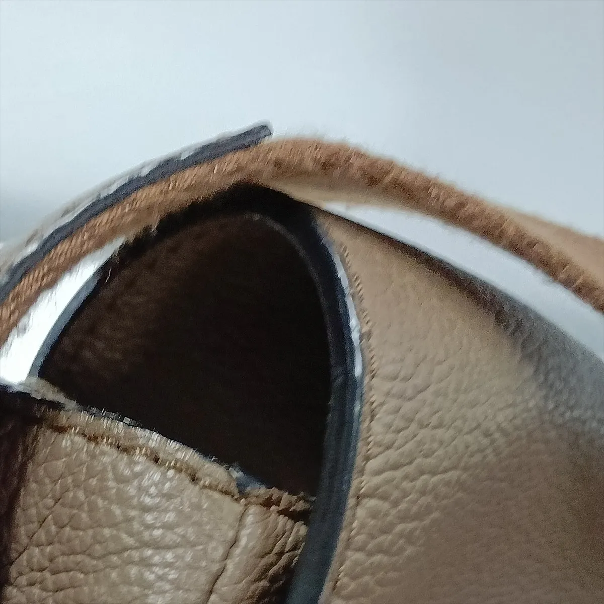 Military Messenger Bag, Leather Shoulder Bag, Beige — view 13