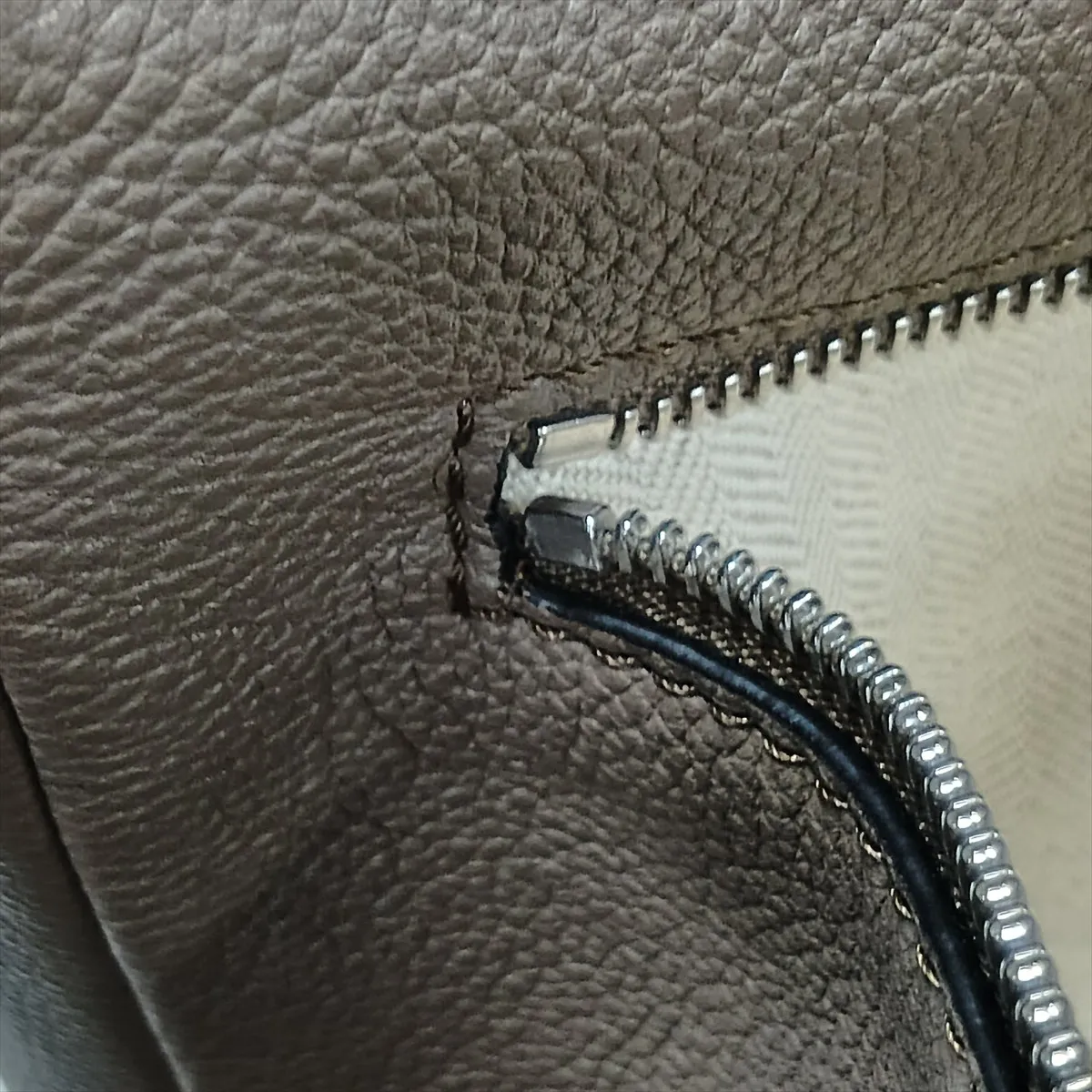 Military Messenger Bag, Leather Shoulder Bag, Beige — view 15
