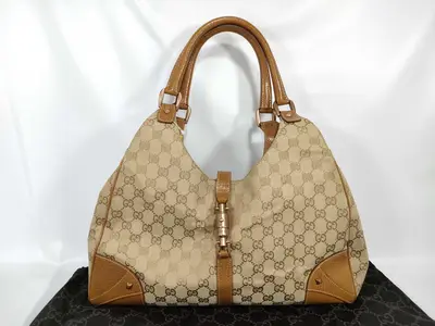 GG Canvas Leather New Jackie 124404 Handbag