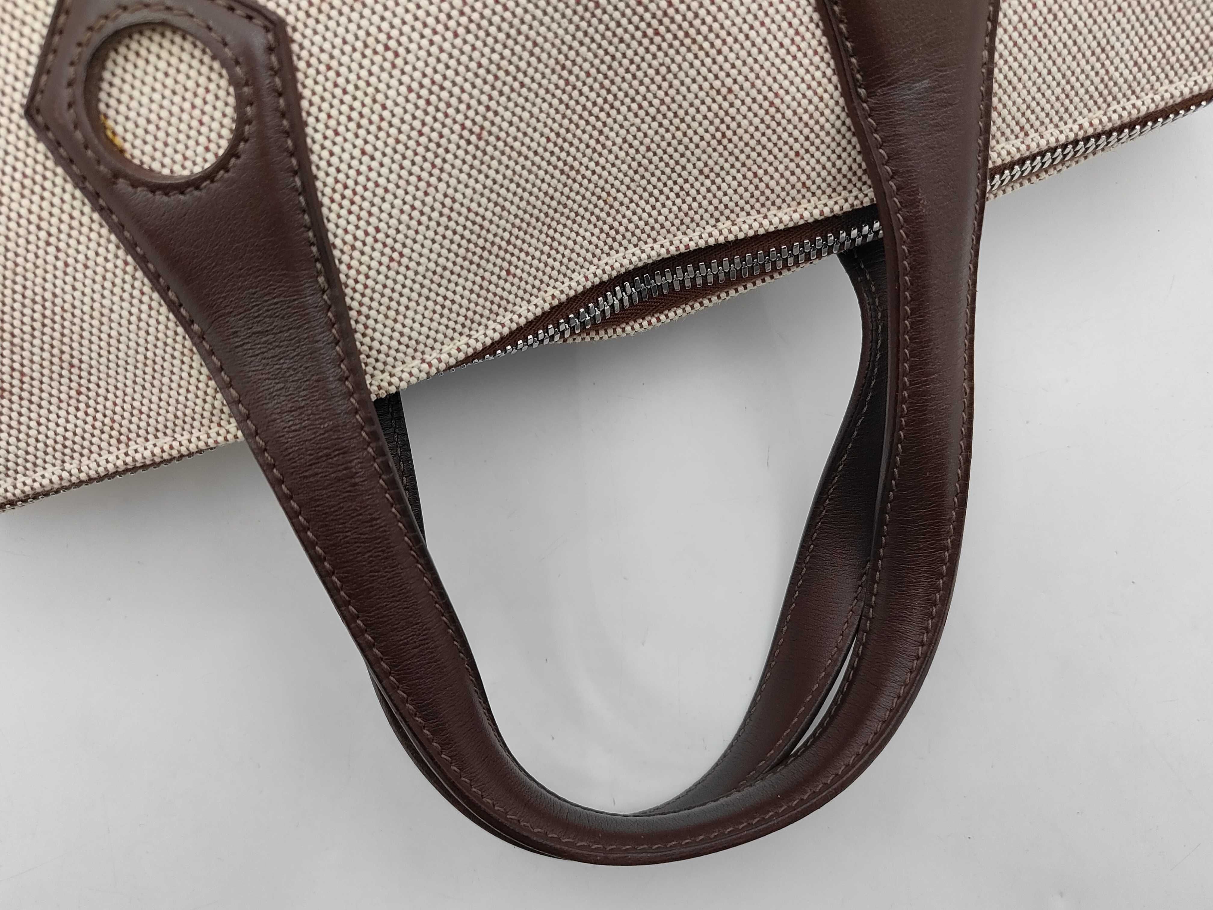 Sac Ybou MM Toile H x Veau Swift Brown x Beige Silver Hardware J: 2006 Tote Bag — view 3