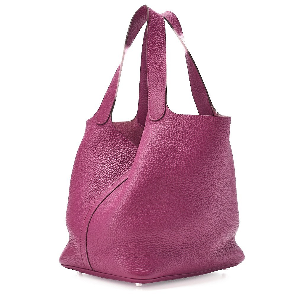 Picotin MM Taurillon Clemence Handbag, Tosca, Silver Hardware, O Stamp — view 3