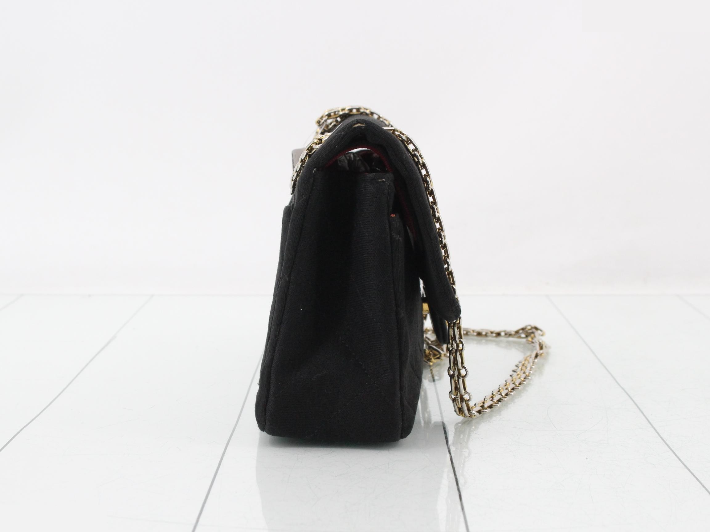 Matelassé Jersey Double Flap Double Chain Shoulder Bag — view 4