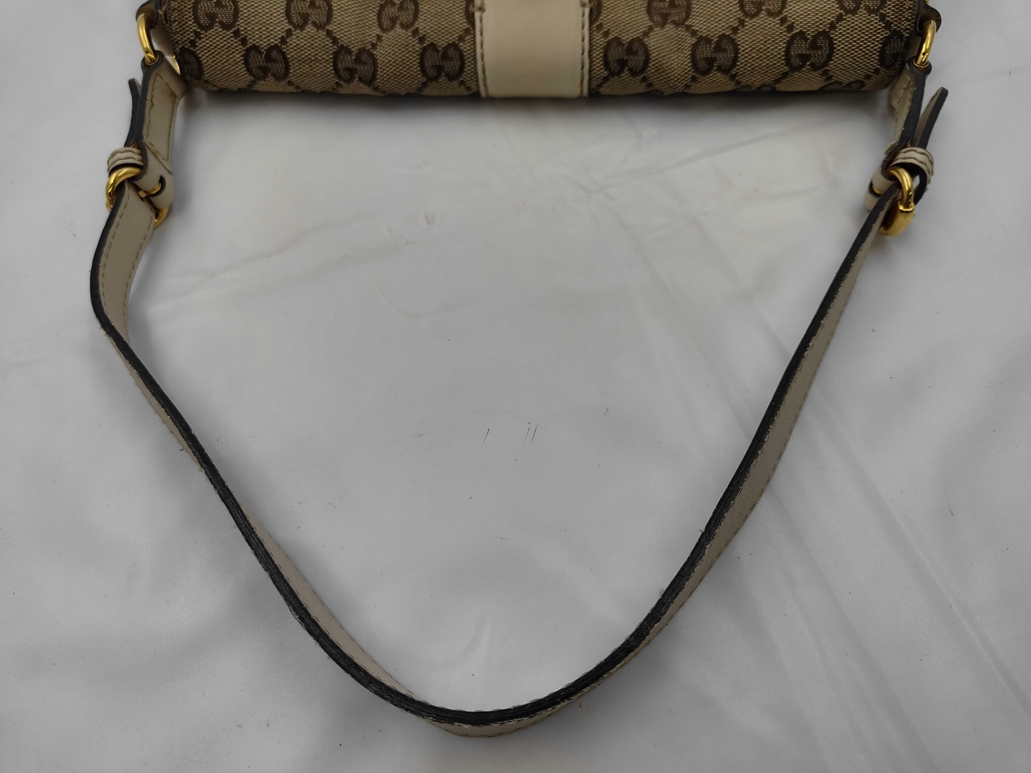 GG White Canvas GG Monogram Baguette Shoulder Bag — view 3