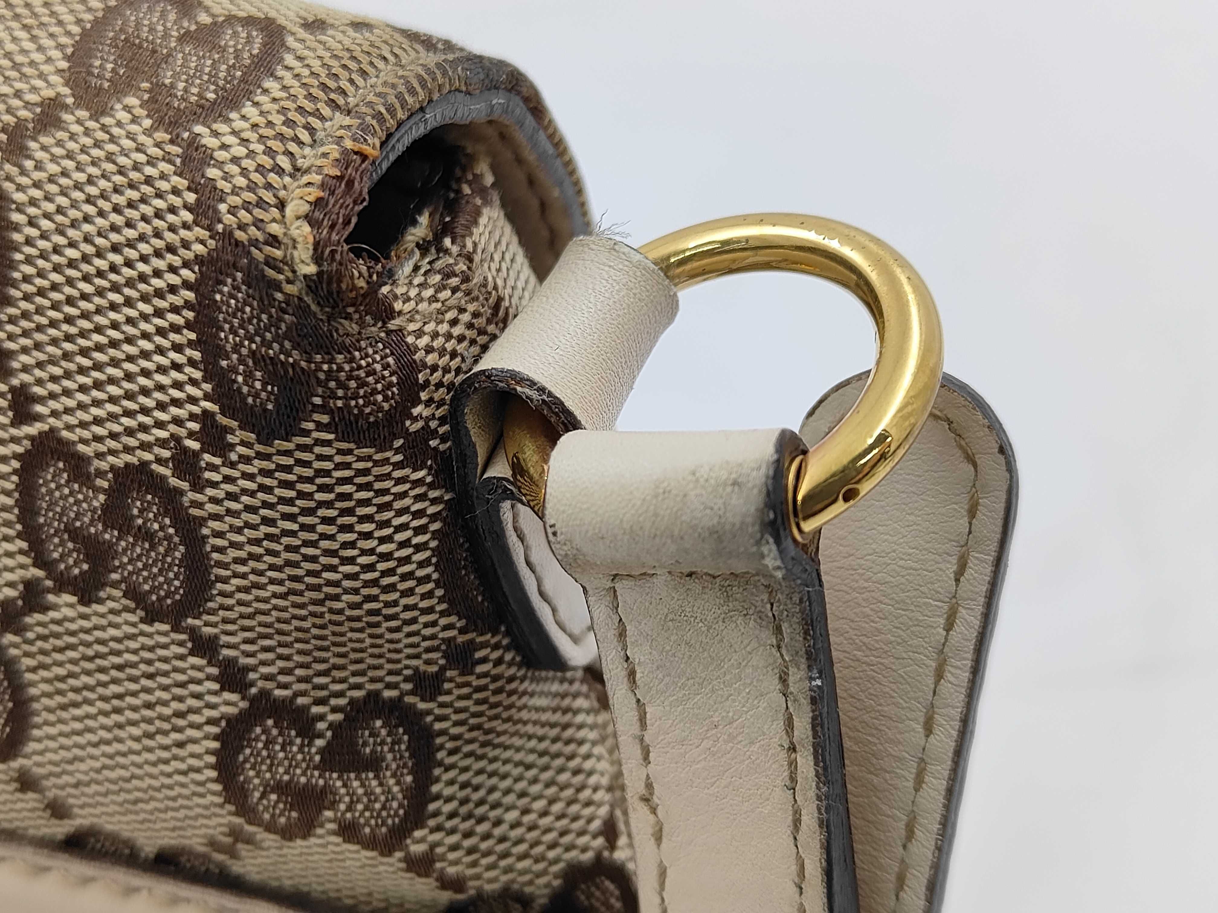 GG White Canvas GG Monogram Baguette Shoulder Bag — view 5