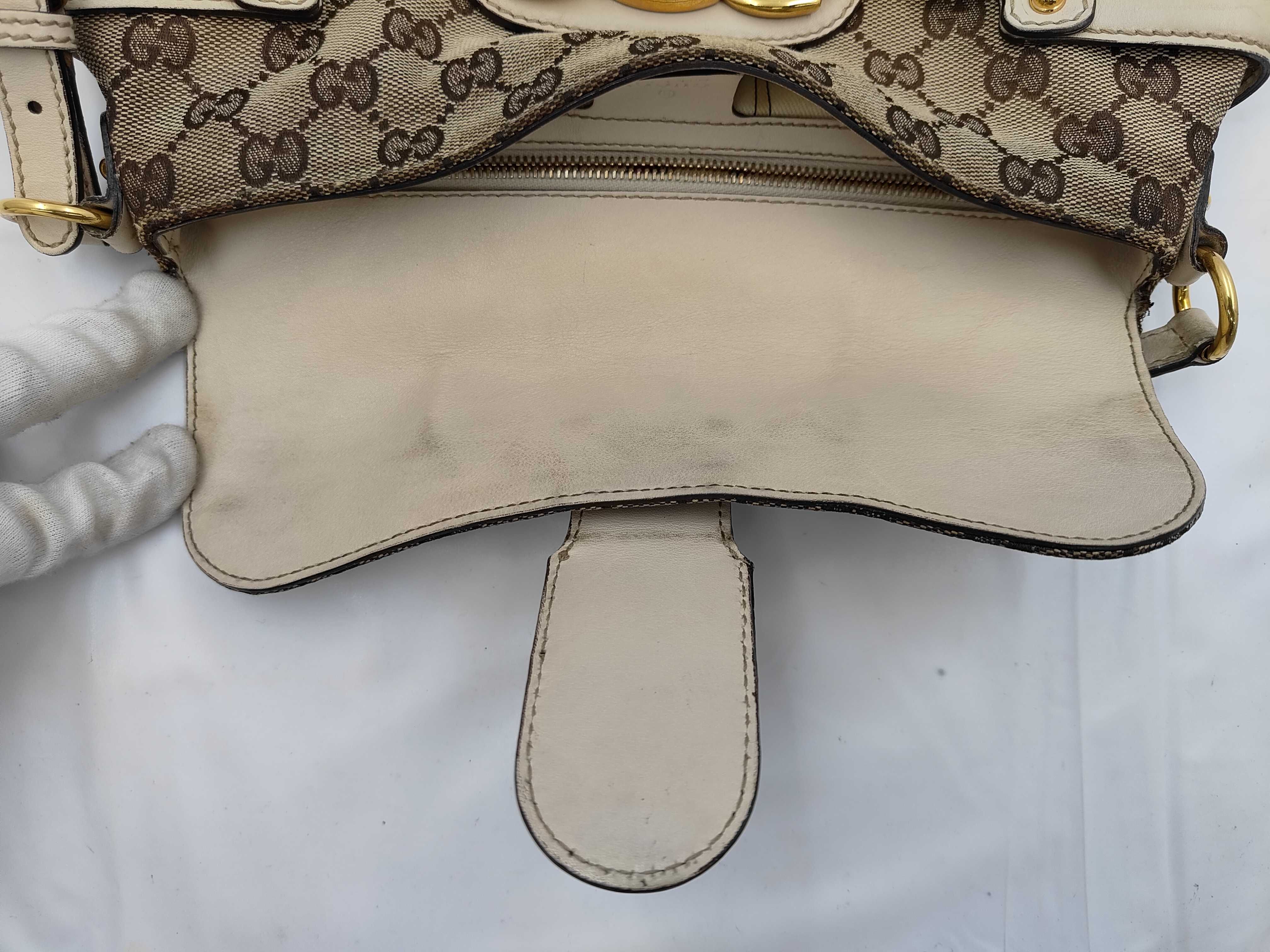 GG White Canvas GG Monogram Baguette Shoulder Bag — view 8