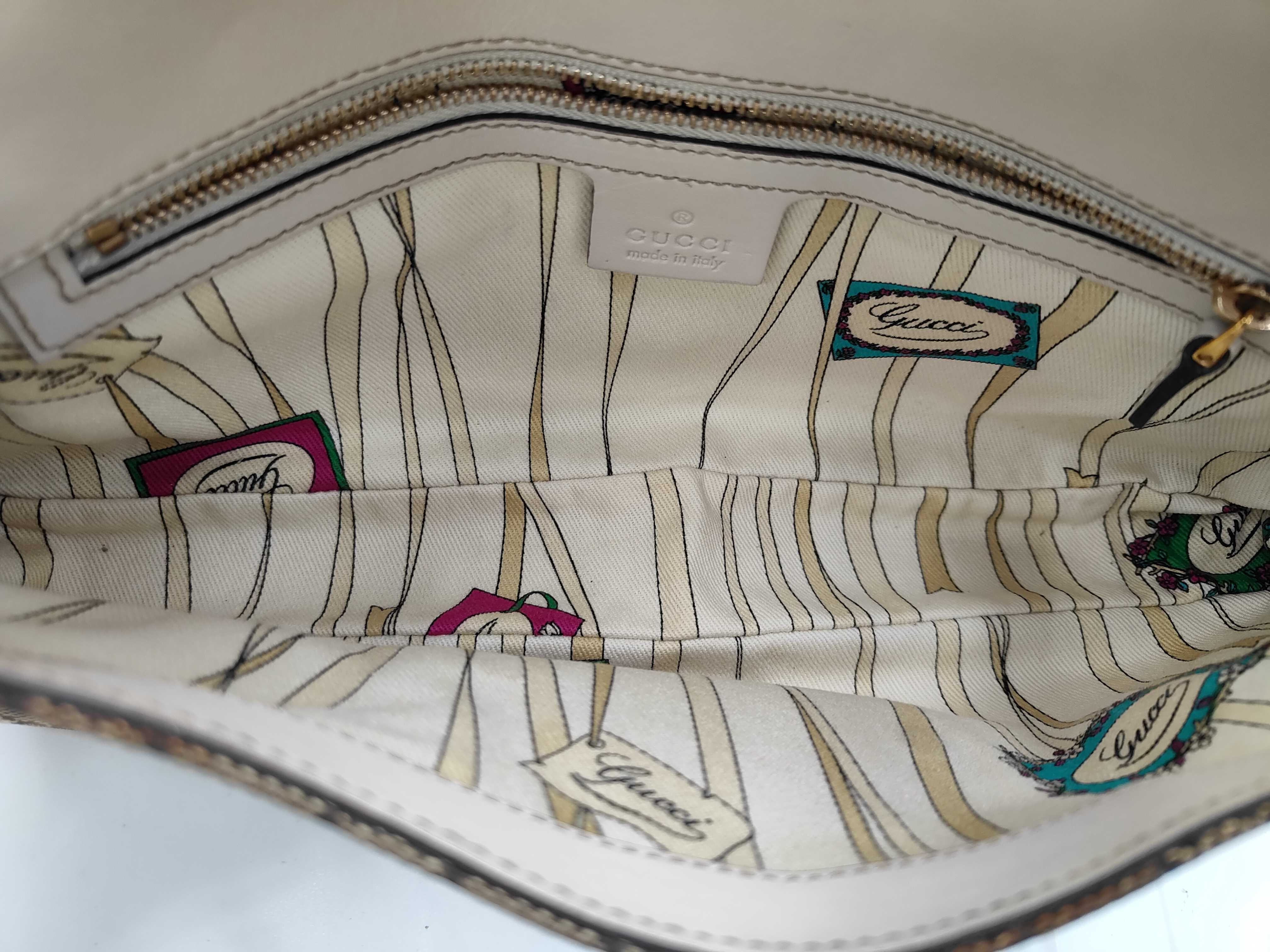 GG White Canvas GG Monogram Baguette Shoulder Bag — view 10