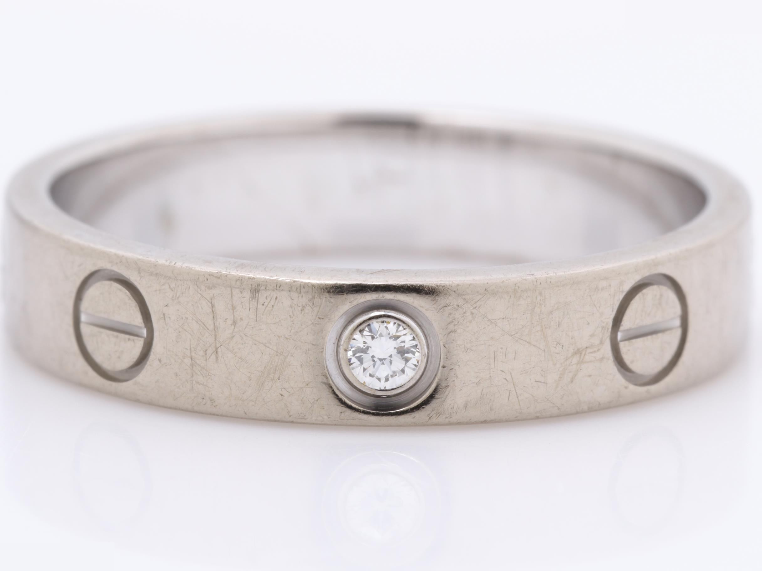 750WG 1P Diamond Mini Love Ring 4.4g #52 — view 2