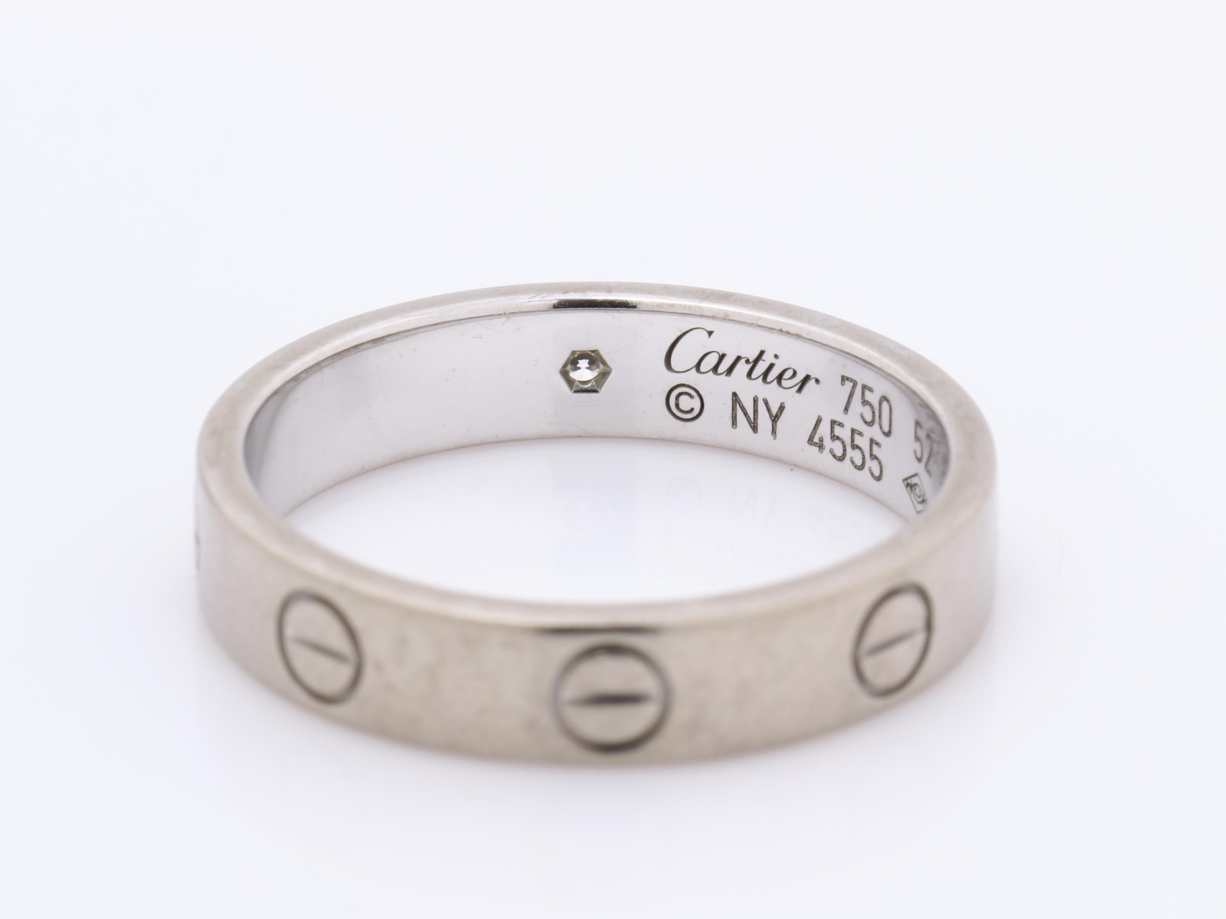 750WG 1P Diamond Mini Love Ring 4.4g #52 — view 4