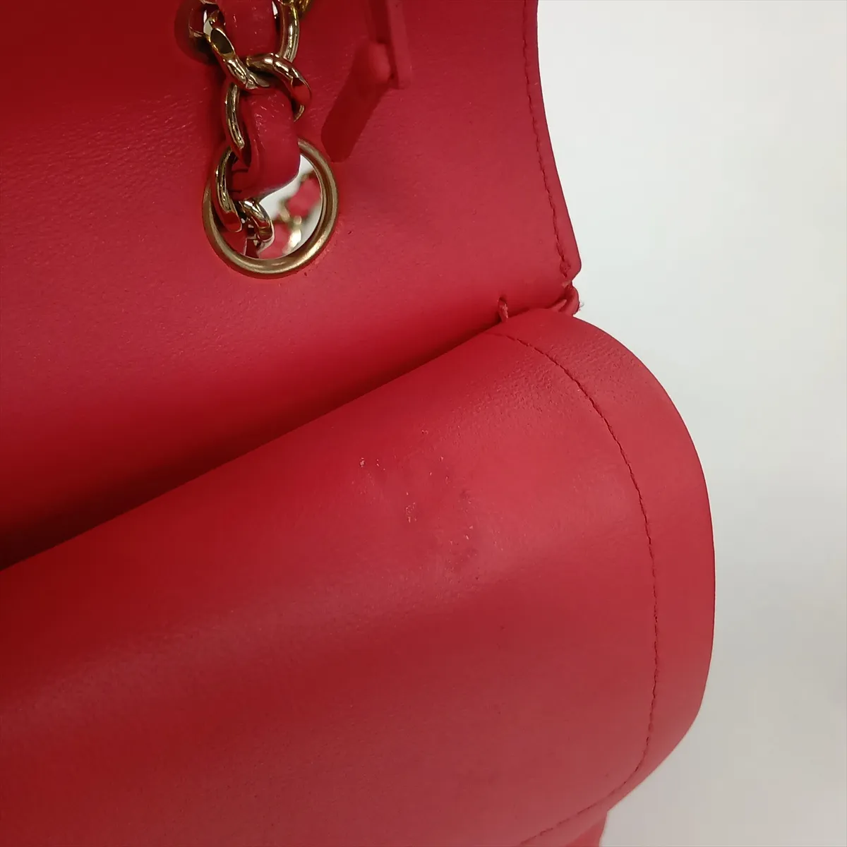 Chevron Lambskin Double Flap Double Chain Bag, V-stitch, Pink, Gold Hardware, 27171399, Serial Number 27 — view 12