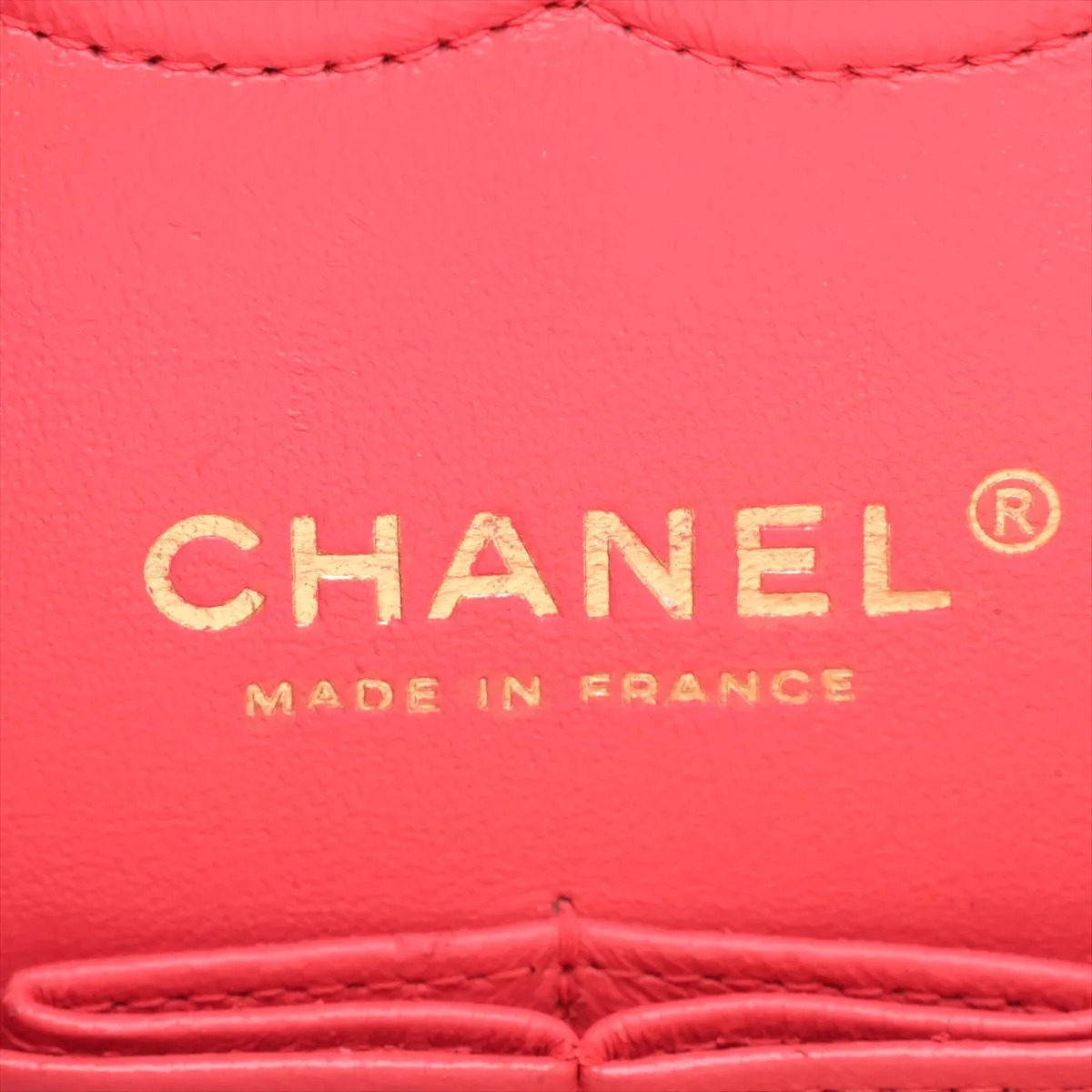 Chevron Lambskin Double Flap Double Chain Bag, V-stitch, Pink, Gold Hardware, 27171399, Serial Number 27 — view 10