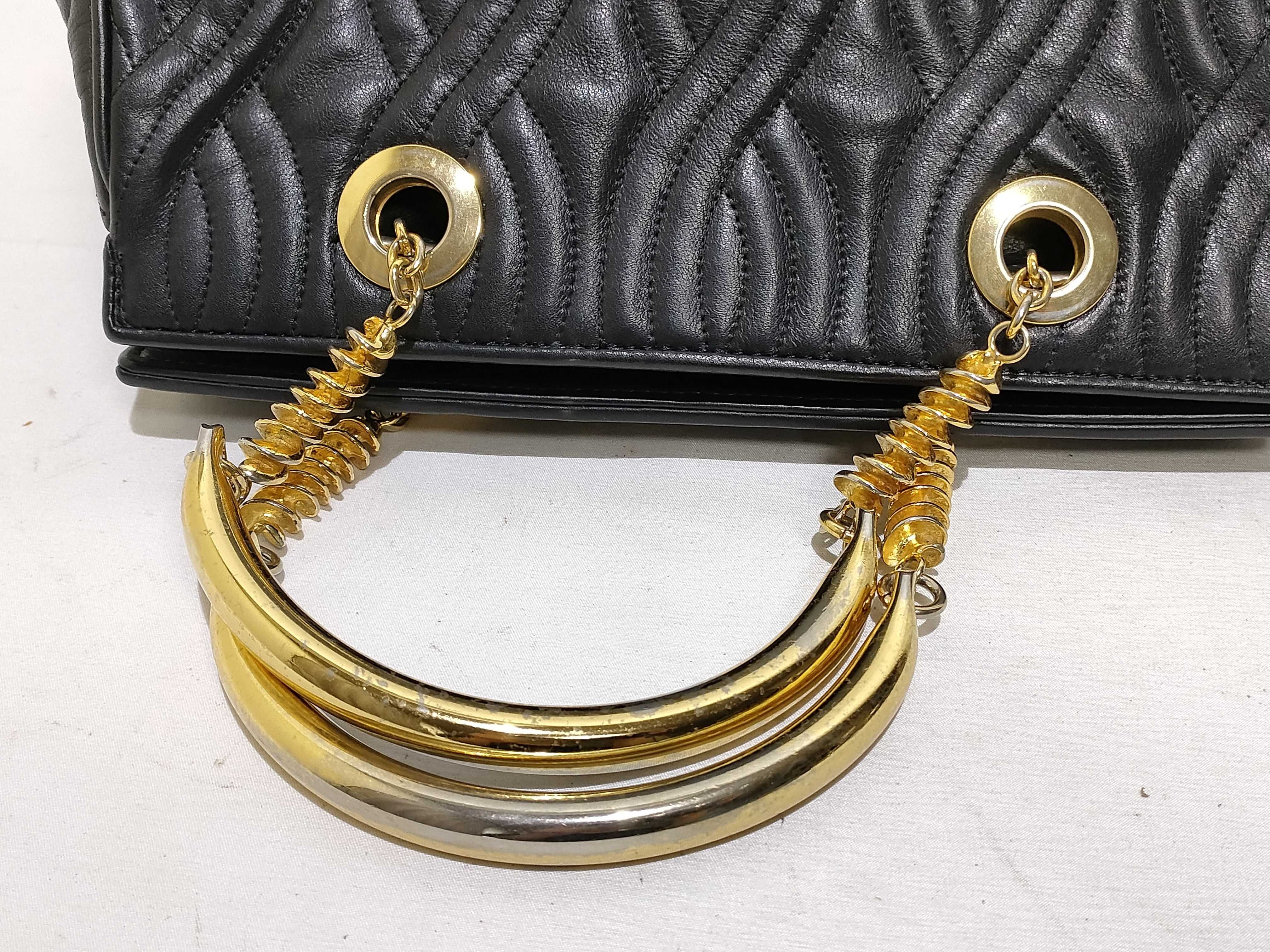 Pasta Metal Handle Leather Handbag — view 3