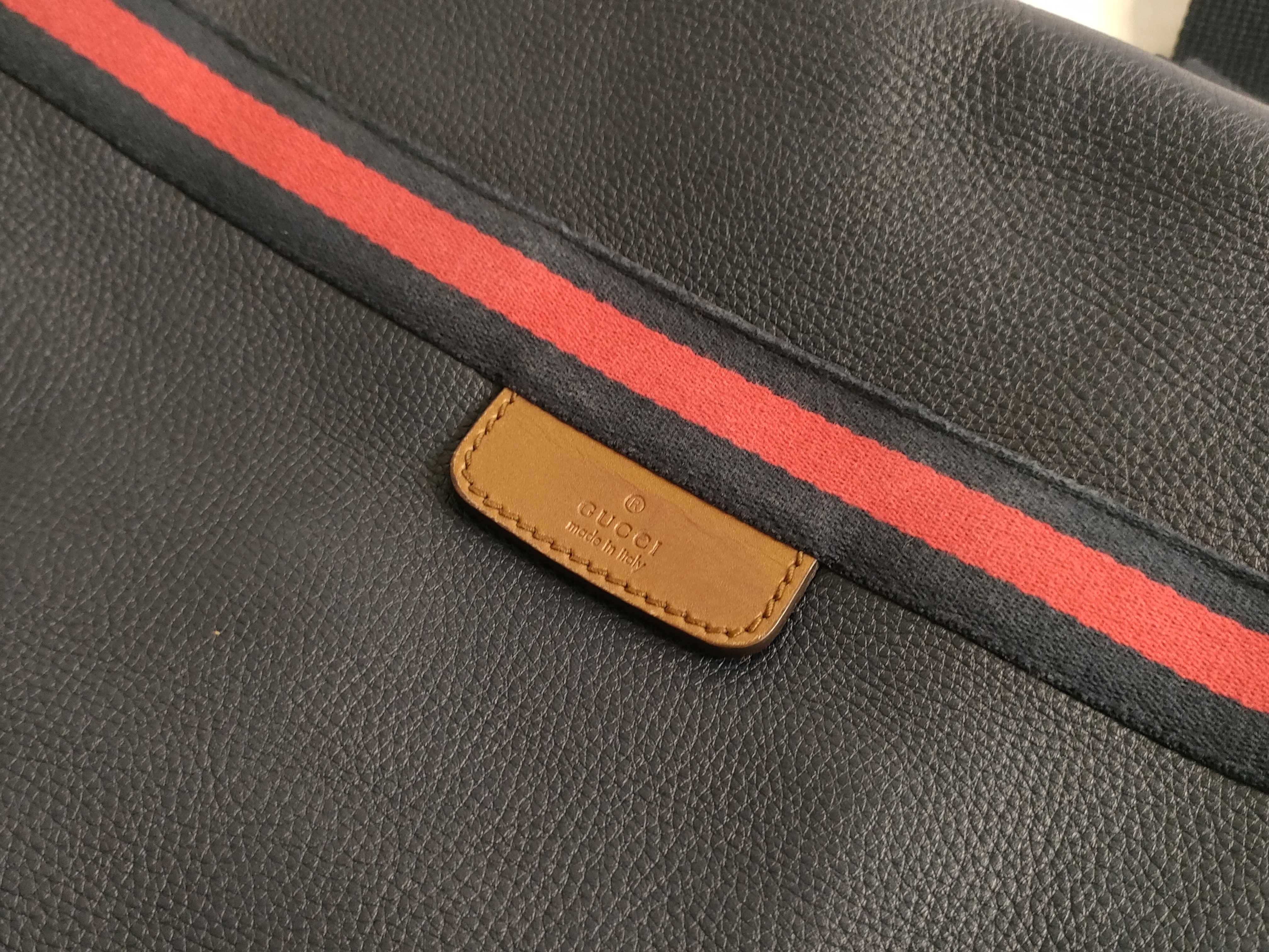 Boston Bag, Sherry Line, Navy Leather Boston Bag — view 15