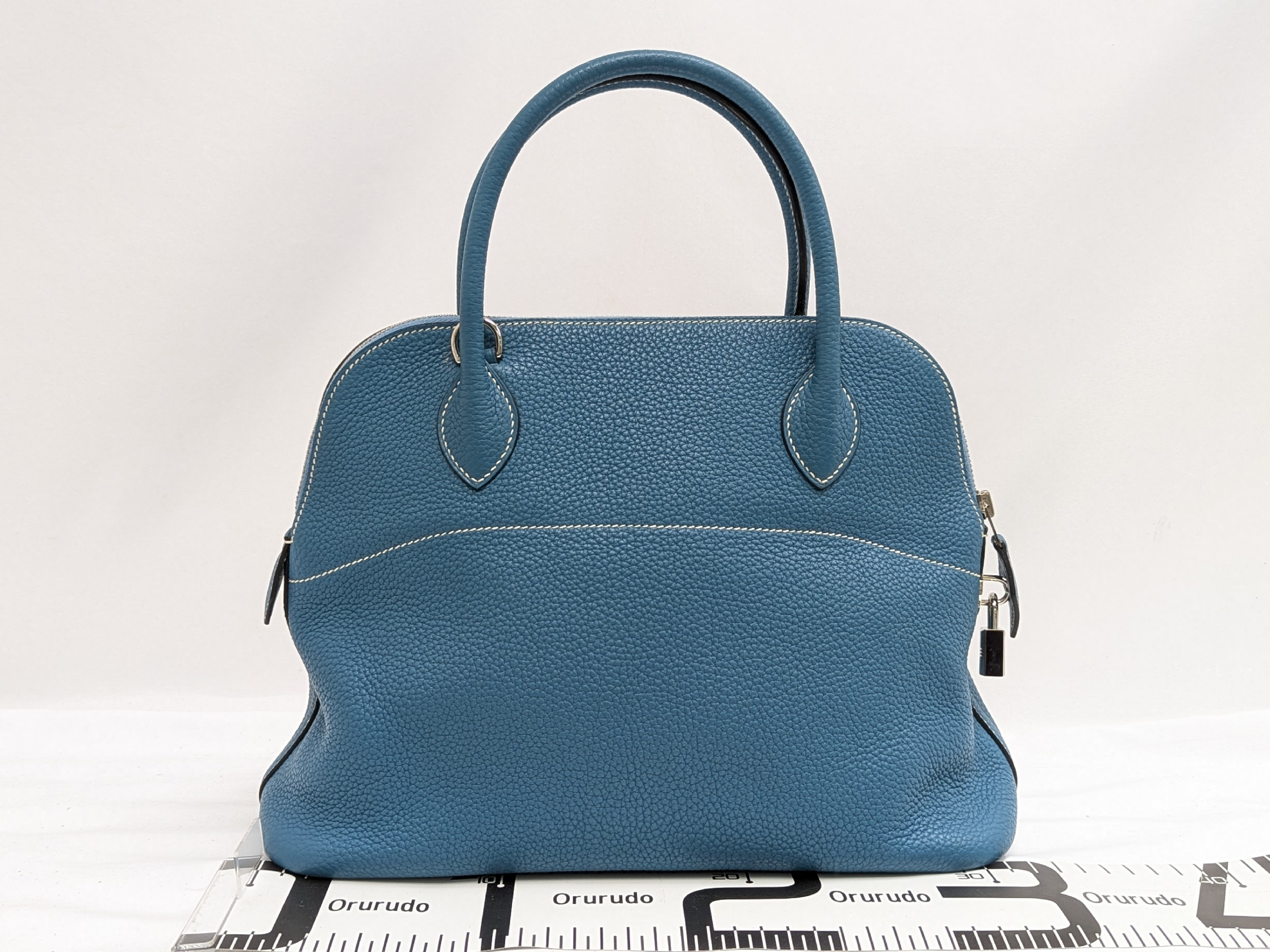 Bolide 31 Taurillon Clemence Blue Jean O stamp shoulder bag — view 2