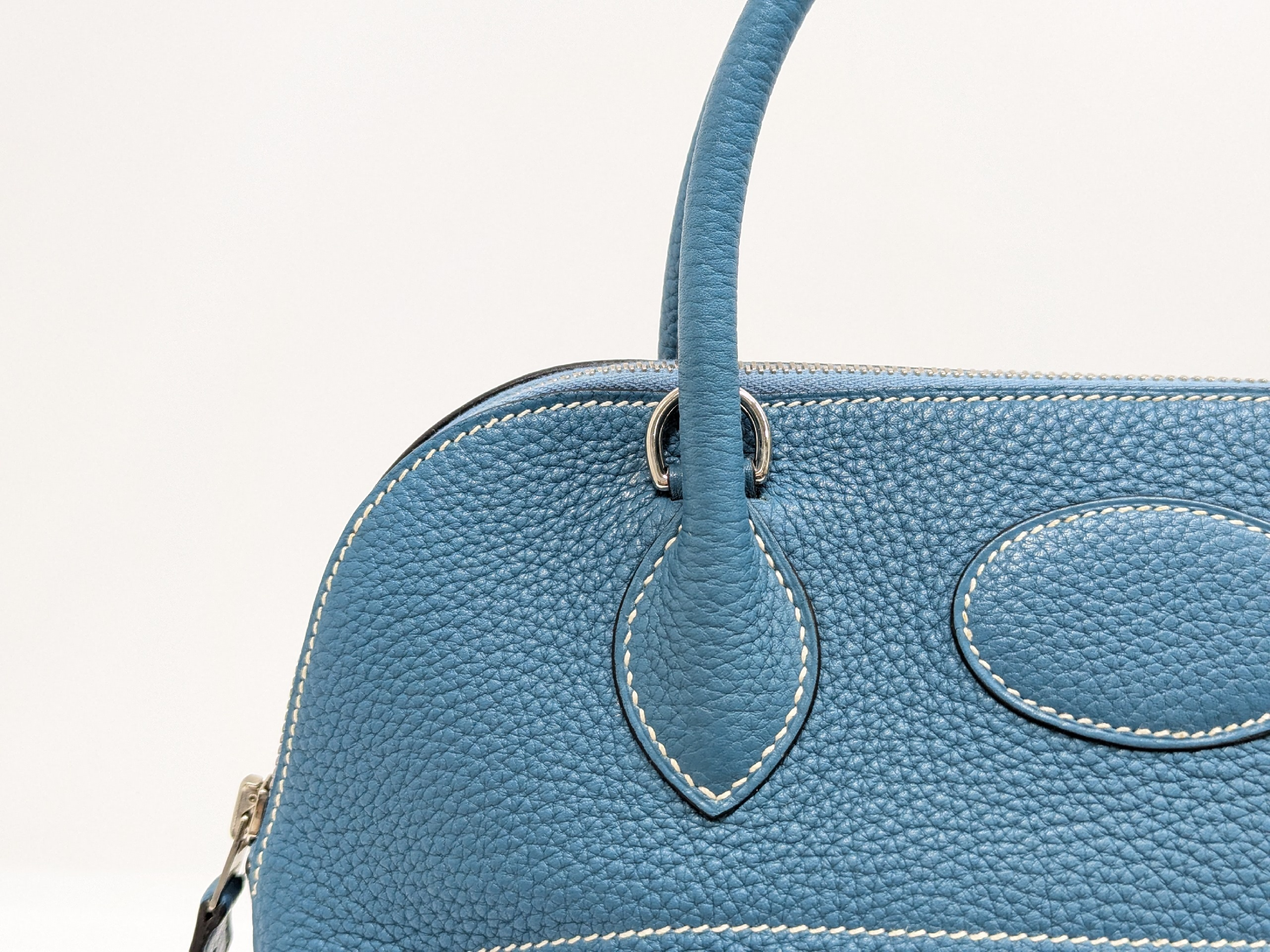 Bolide 31 Taurillon Clemence Blue Jean O stamp shoulder bag — view 8