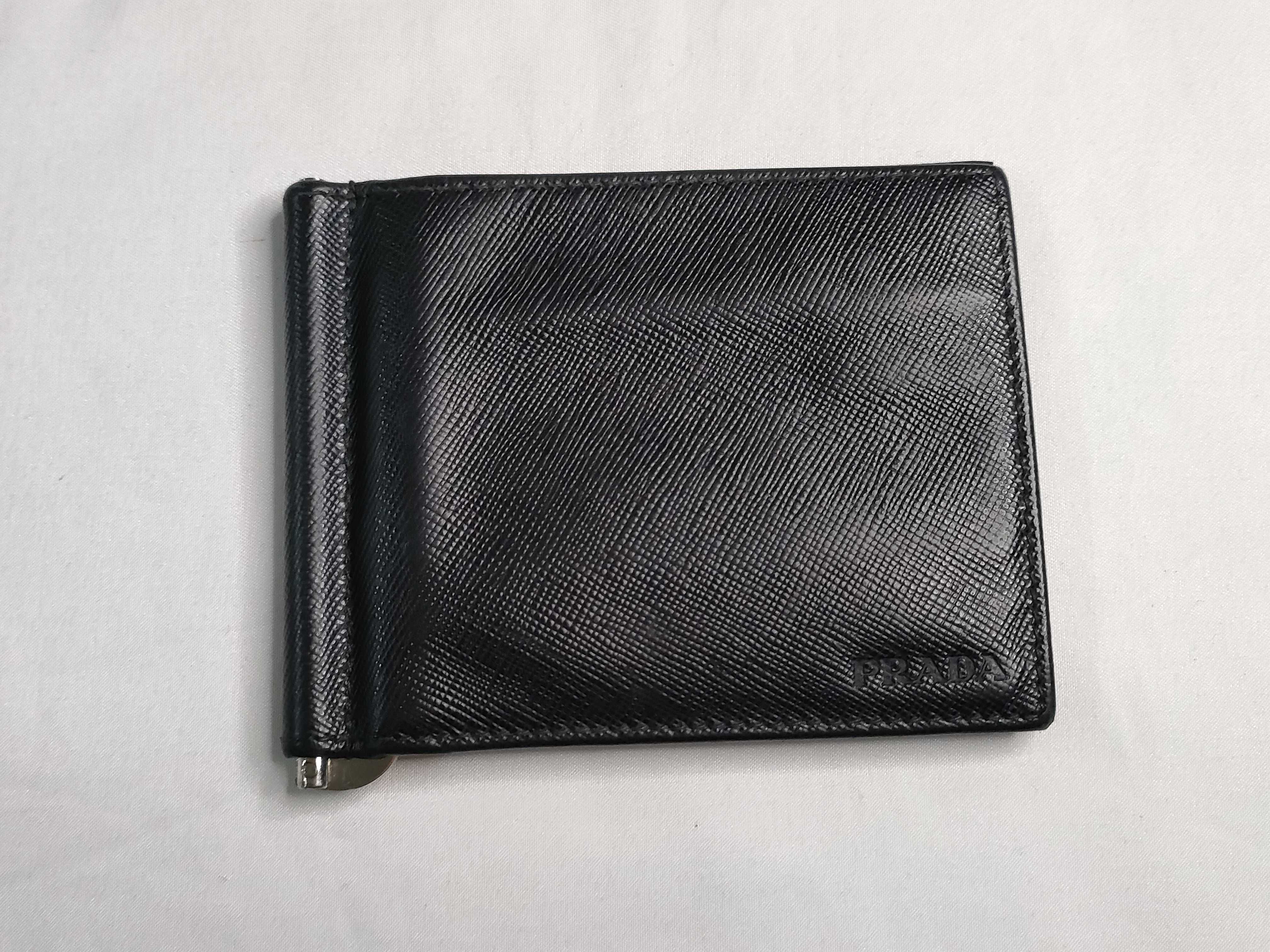 Saffiano Leather Money Clip Wallet Card Case