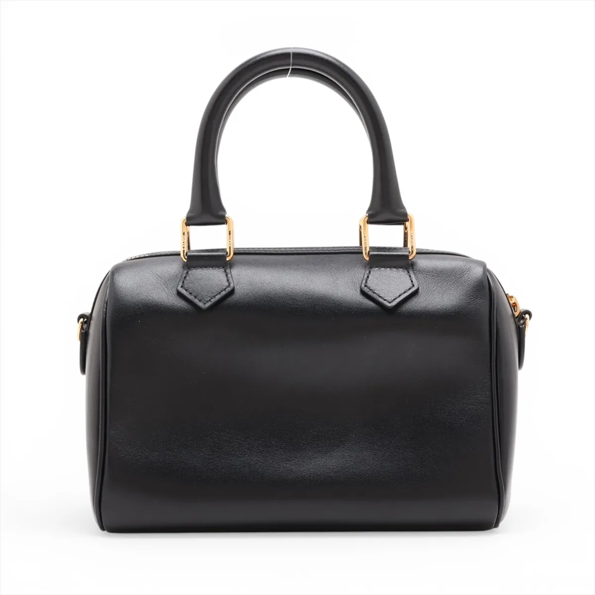 Cuir Triomphe Small Boston Leather 2-Way Handbag, Black — view 2