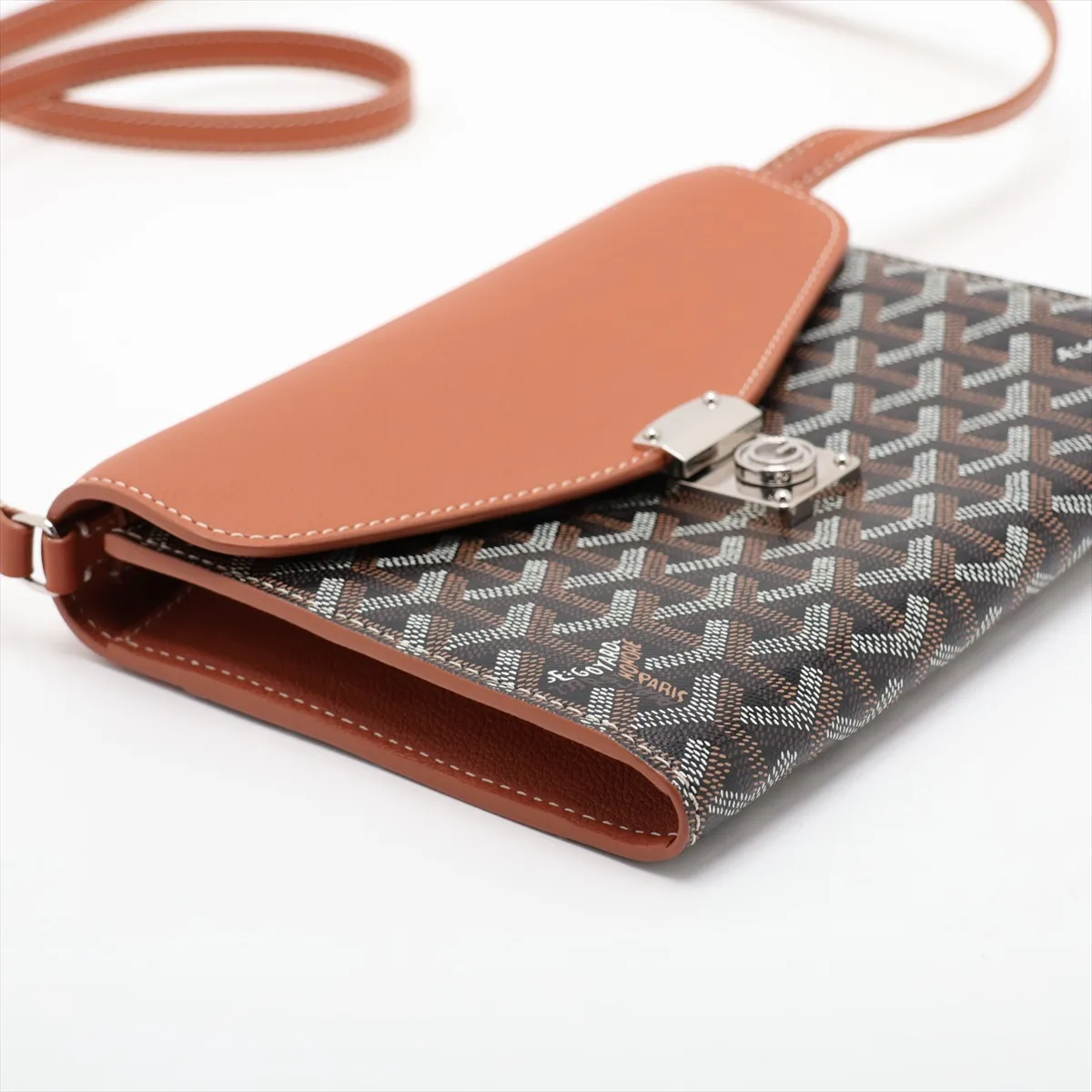 Sheep Pouch Wallet PVC x Leather Shoulder Bag Brown — view 4