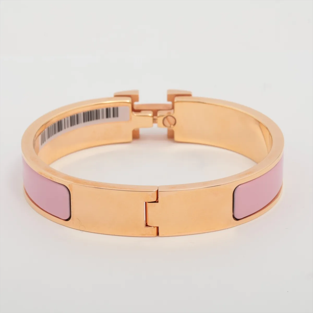 Clic Clac H Bangle Bracelet, GP x Enamel, Pink x Rose Gold, — view 2