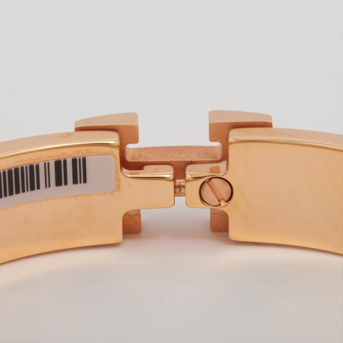 Clic Clac H Bangle Bracelet, GP x Enamel, Pink x Rose Gold, — view 4
