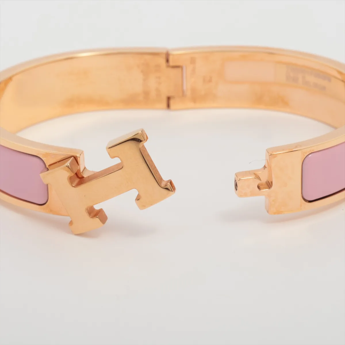 Clic Clac H Bangle Bracelet, GP x Enamel, Pink x Rose Gold, — view 5