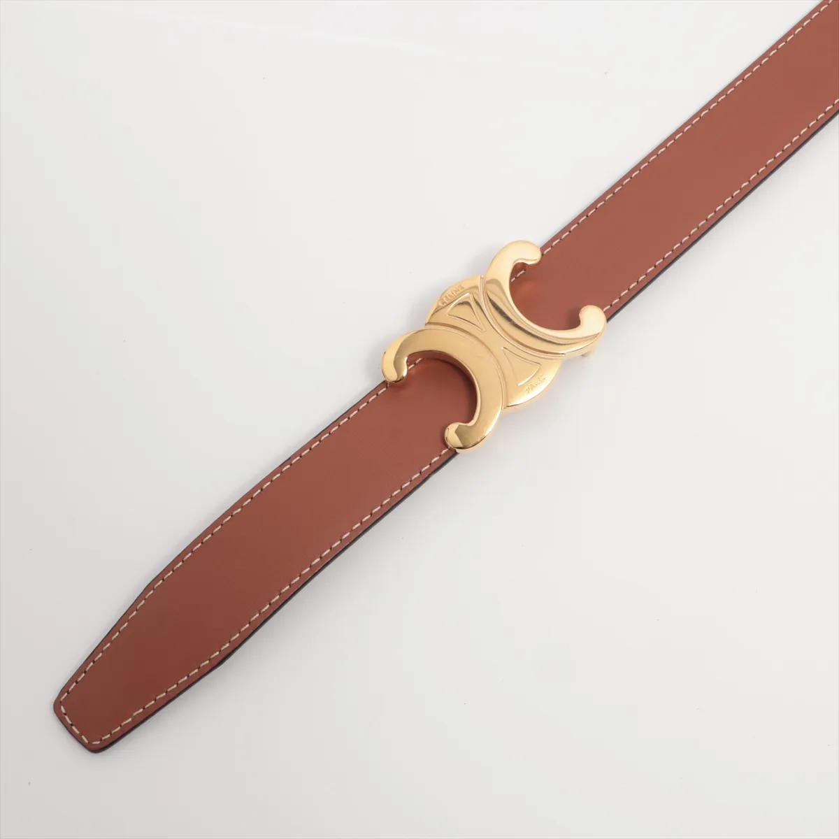 Triomphe Belt Leather Black x Brown — view 2