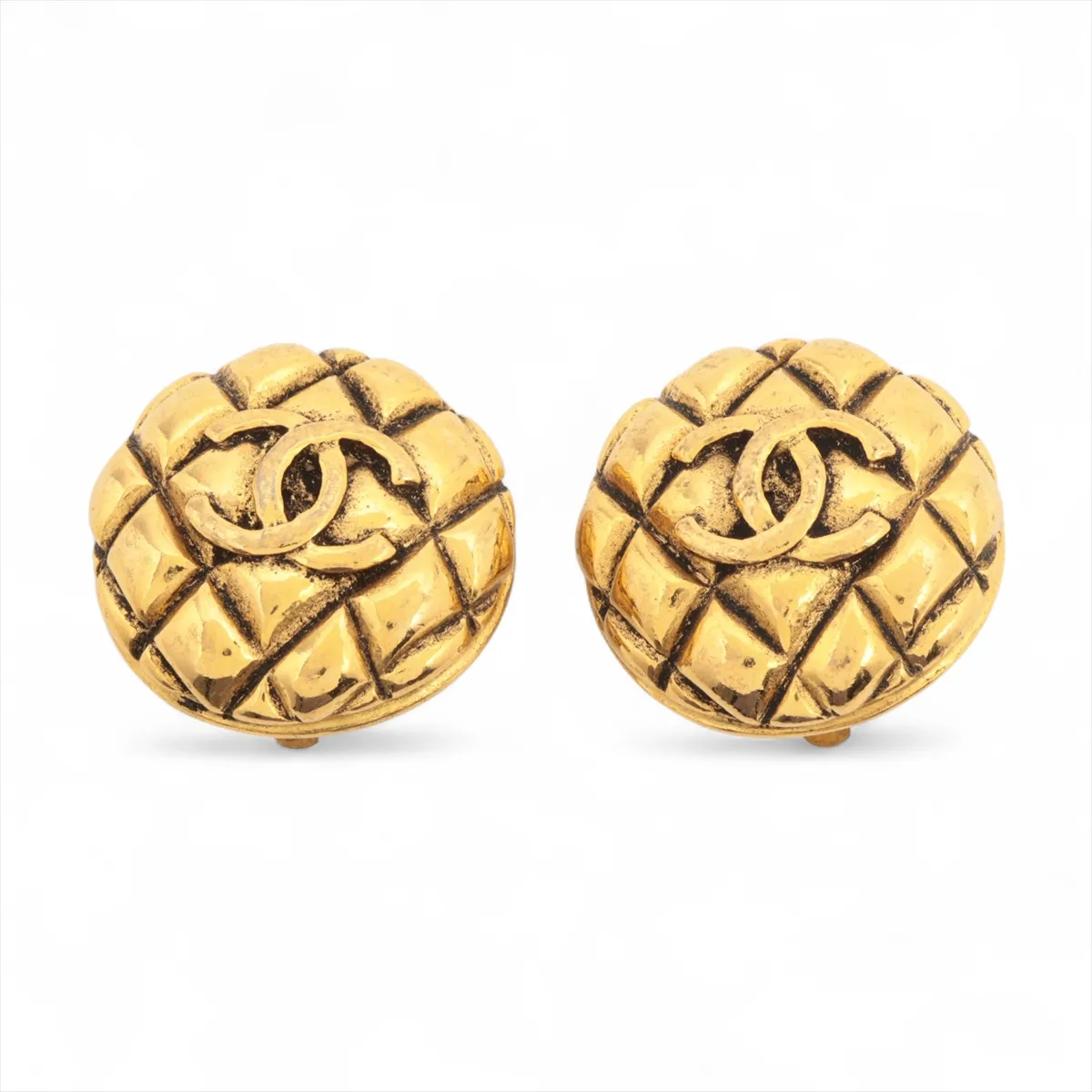 Cocomark Matelasse 25 (1990) Earrings (for both ears) GP Gold