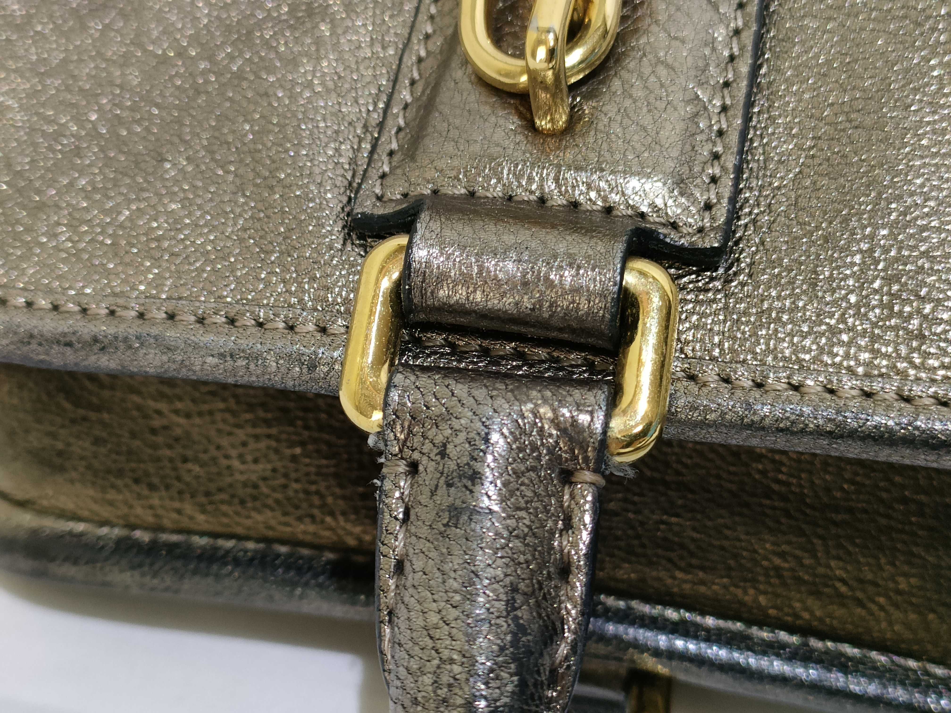 Amazona 28 Leather Handbag, Gold — view 5