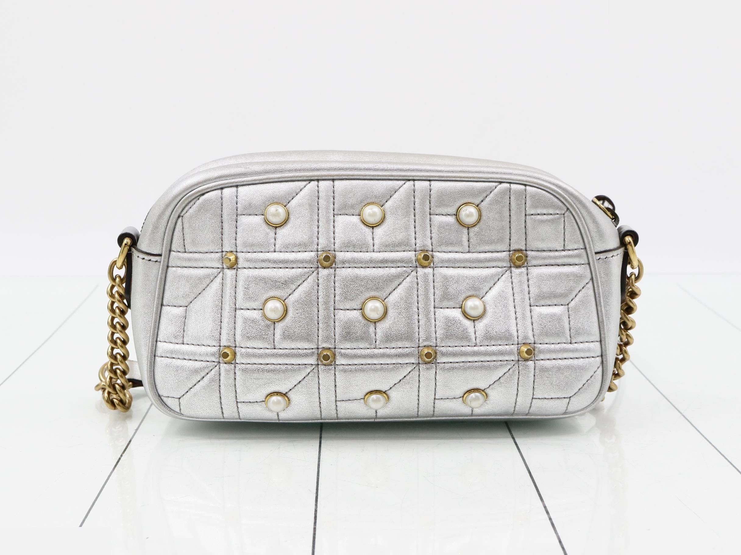 GG Marmont Pearl Chain Shoulder Bag — view 2