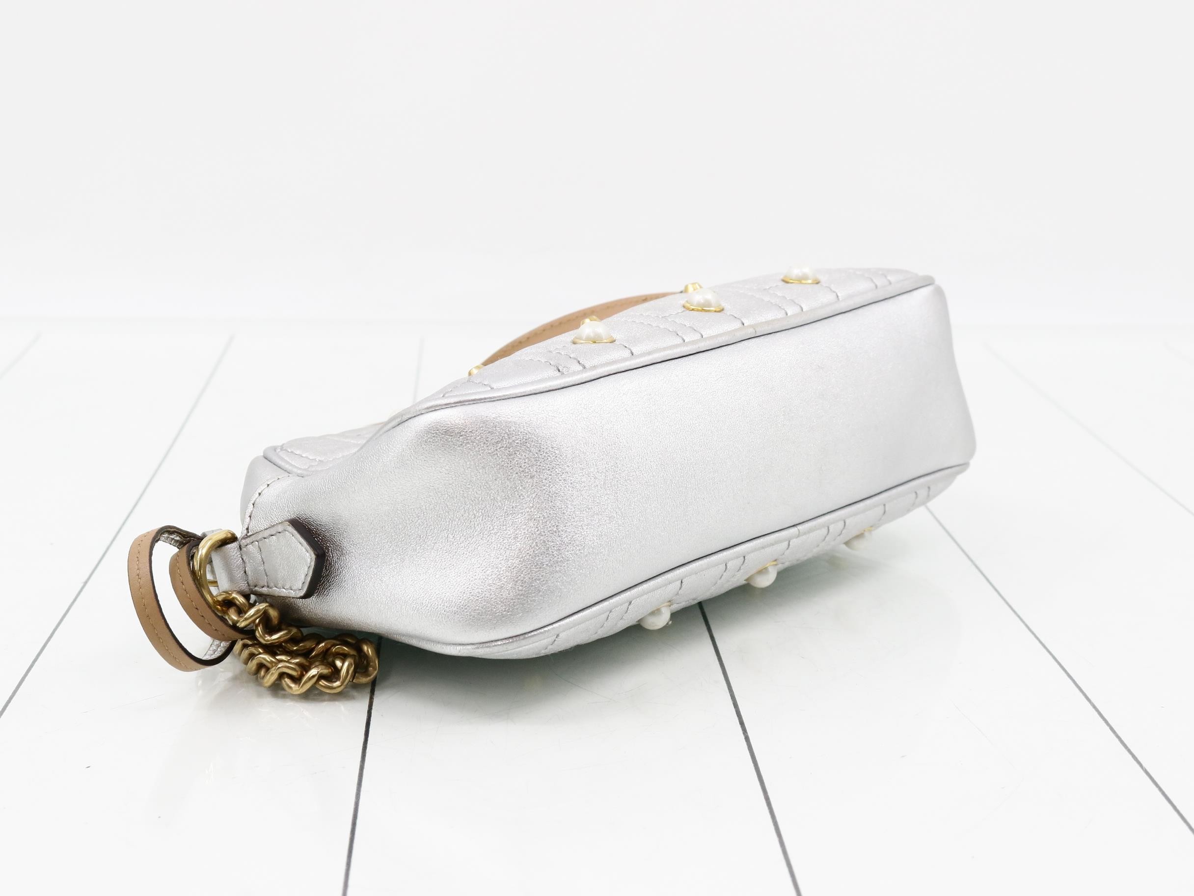 GG Marmont Pearl Chain Shoulder Bag — view 5