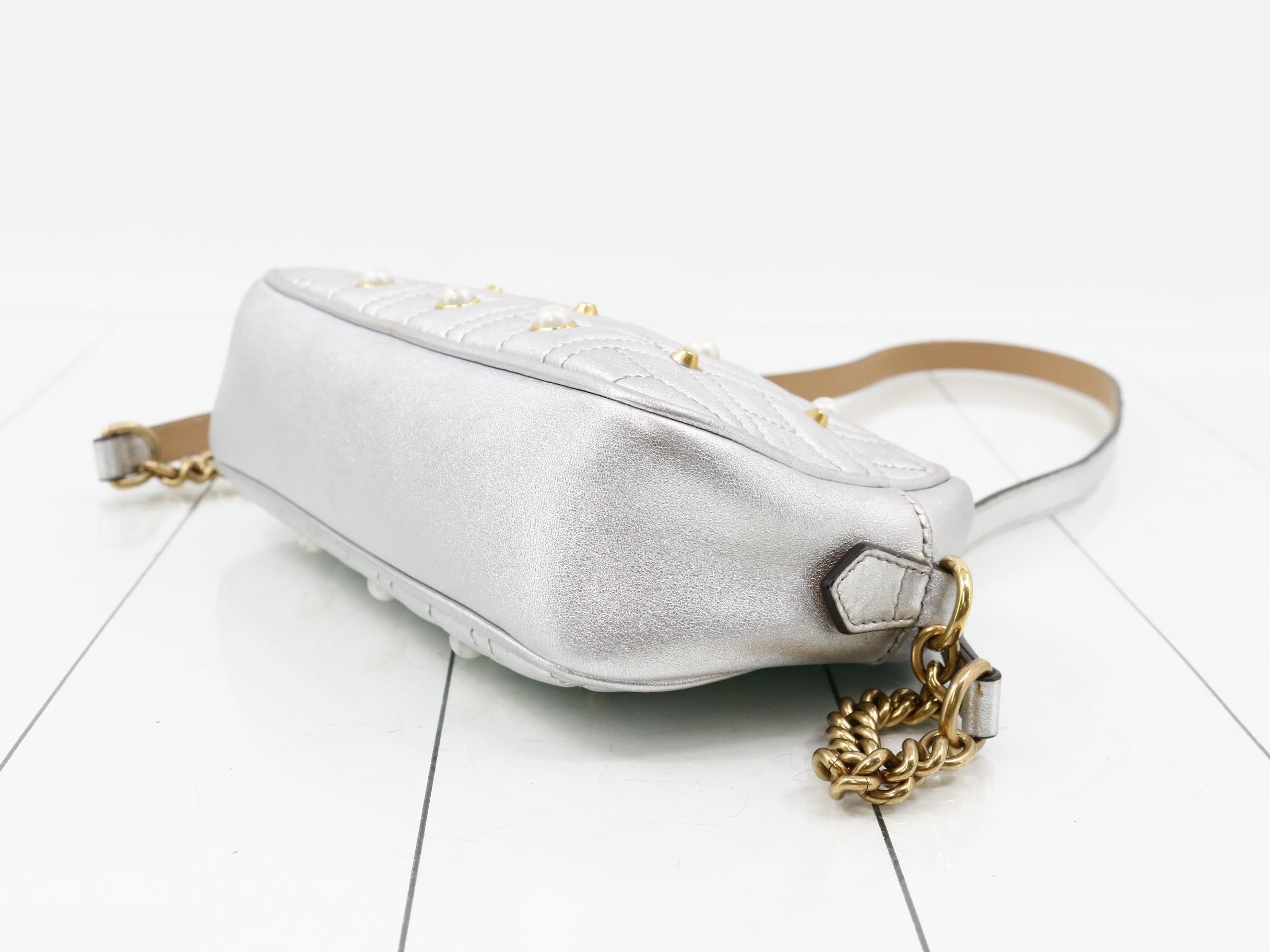 GG Marmont Pearl Chain Shoulder Bag — view 6