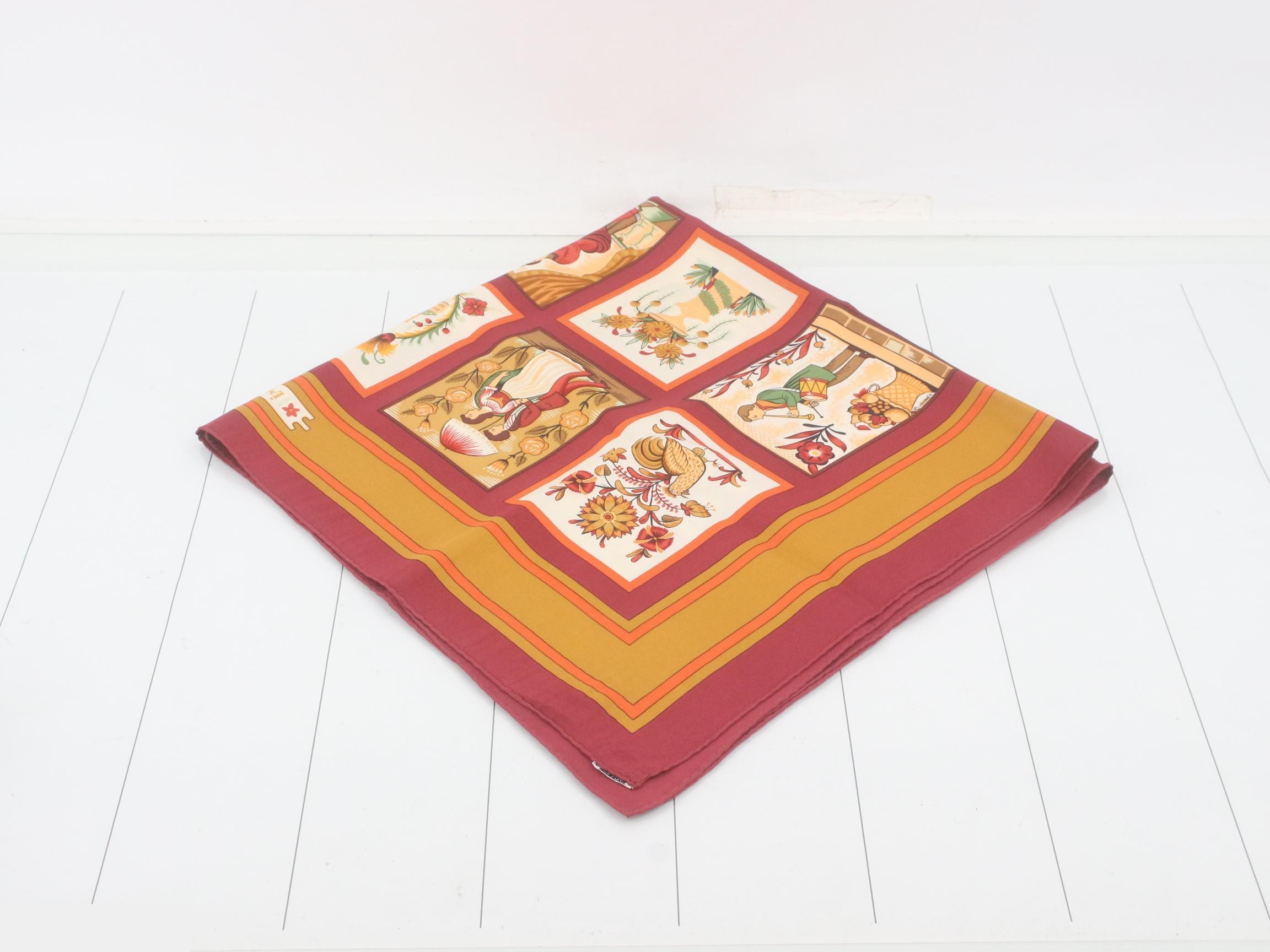 Carre 90, with tag, "IMAGERIE" scarf — view 2