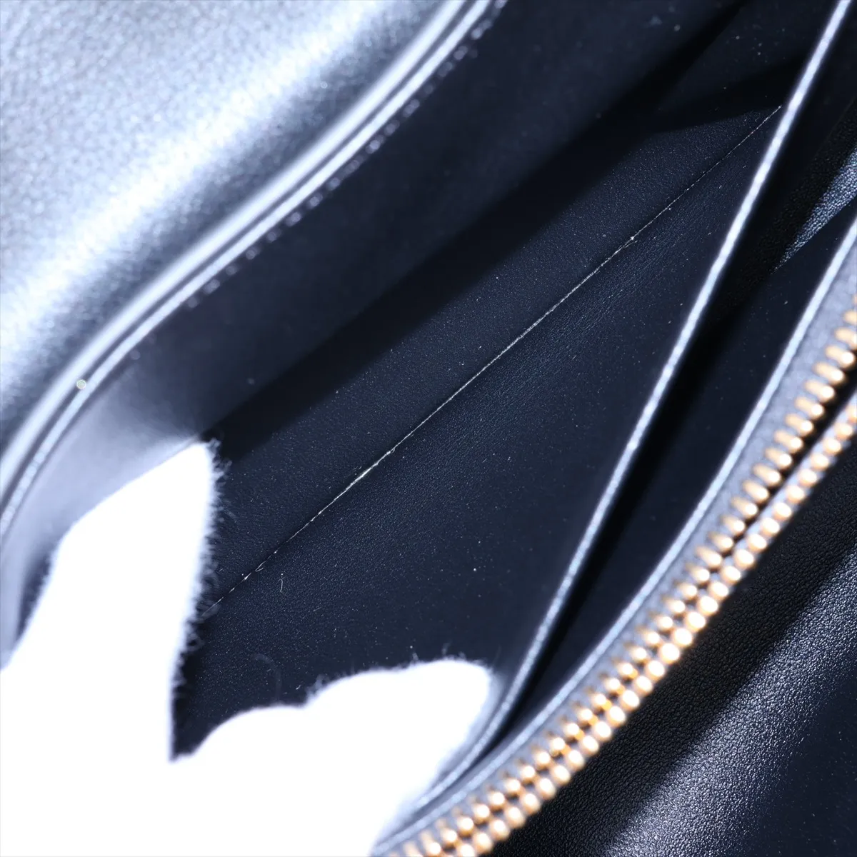 Triomphe Victoire Leather Chain Shoulder Bag, Black — view 10