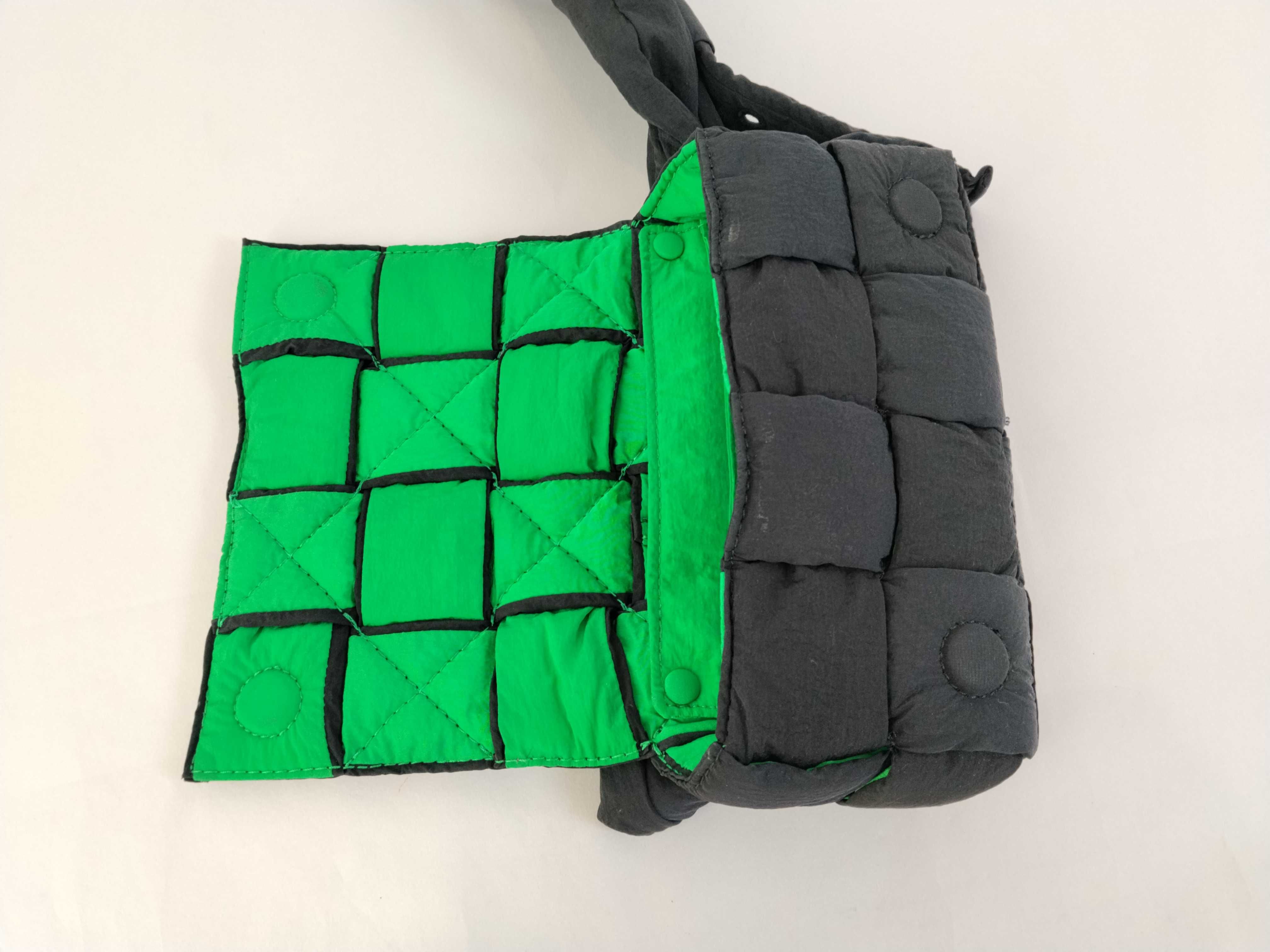 Maxi Intrecciato Padded Cassette Nylon Shoulder Bag, Black Waist Bag — view 8