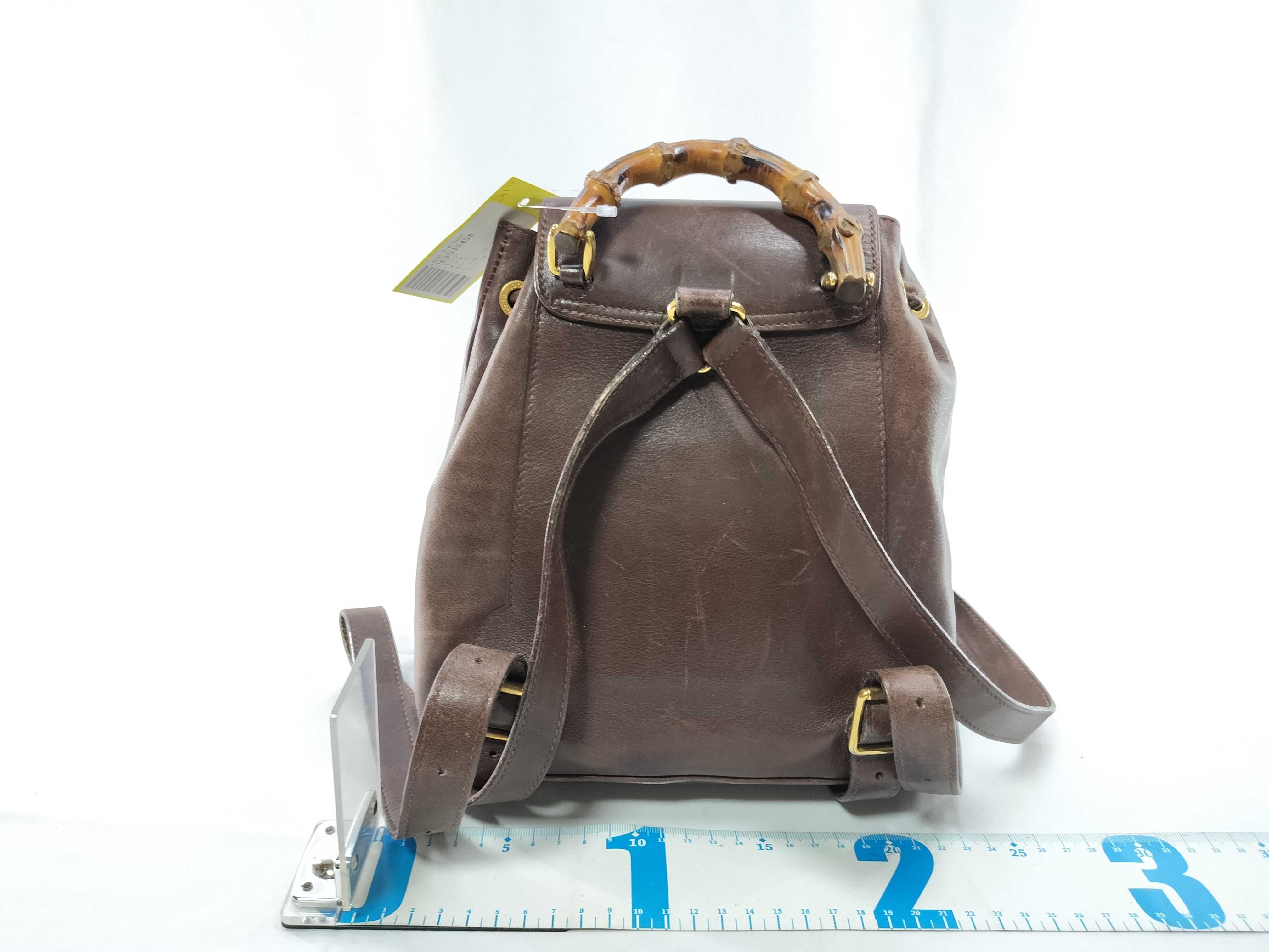 Bamboo 003・2058・0030 Leather Bamboo Mini Backpack Brown Backpack — view 2