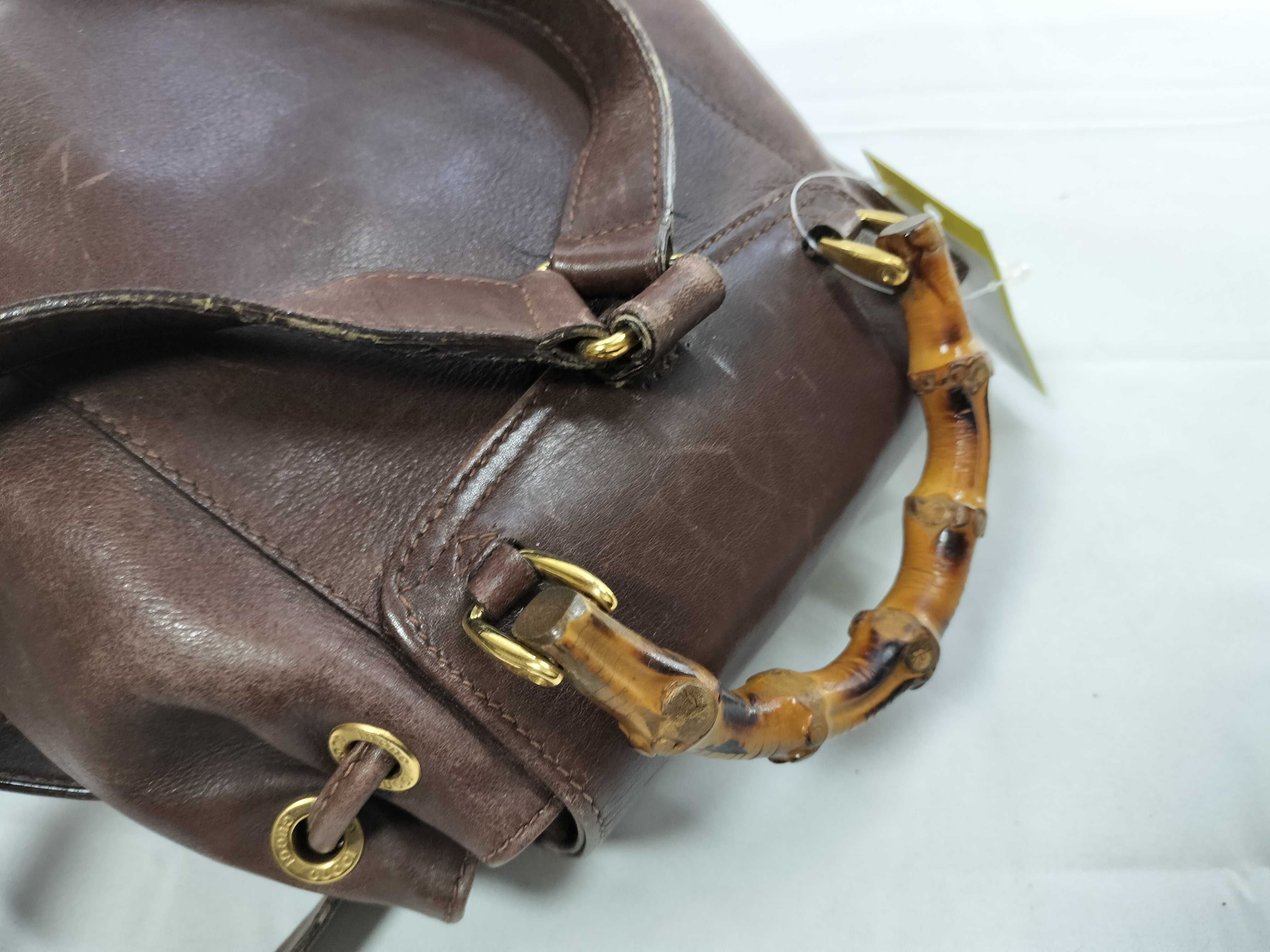 Bamboo 003・2058・0030 Leather Bamboo Mini Backpack Brown Backpack — view 3