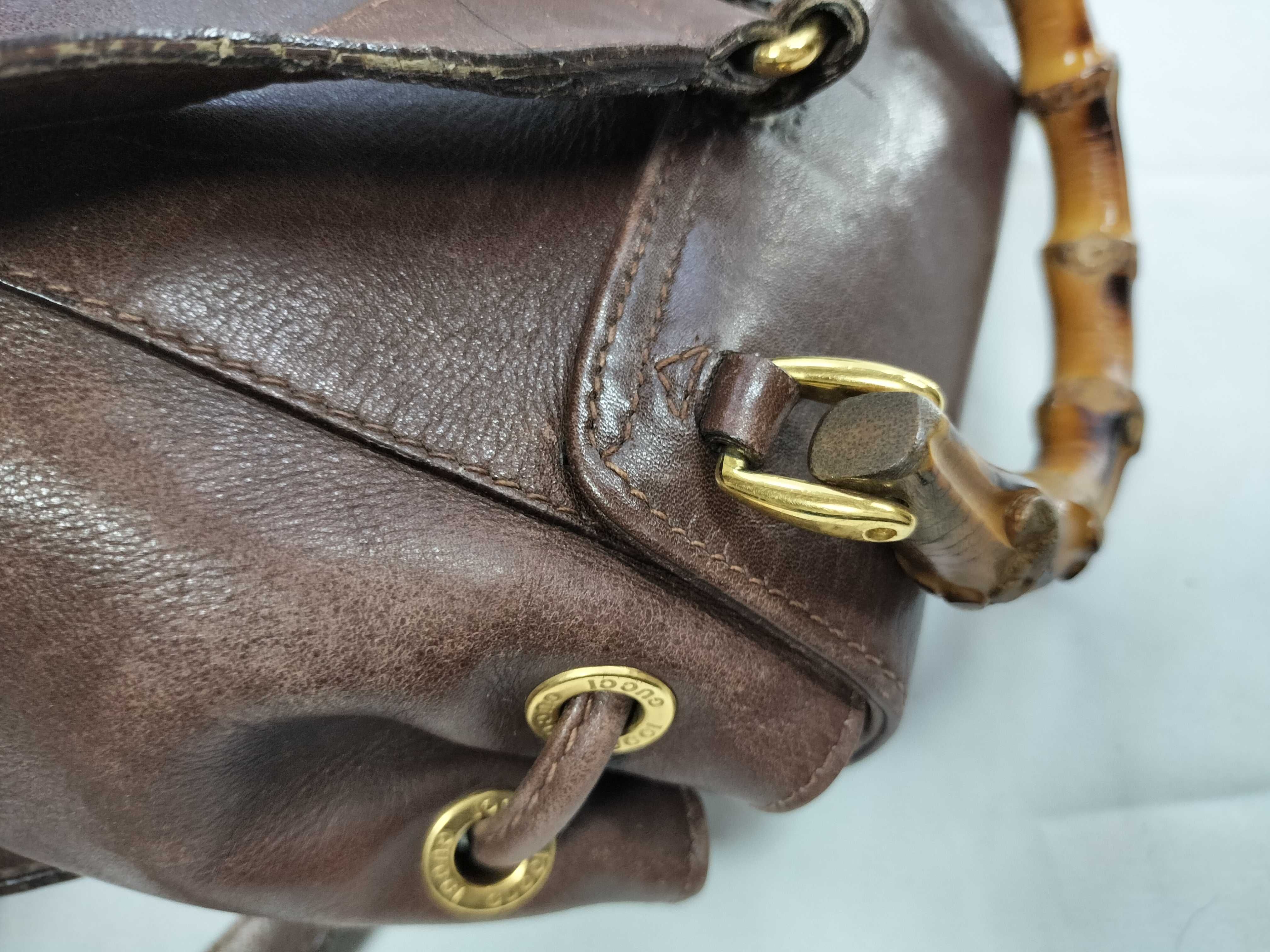 Bamboo 003・2058・0030 Leather Bamboo Mini Backpack Brown Backpack — view 4