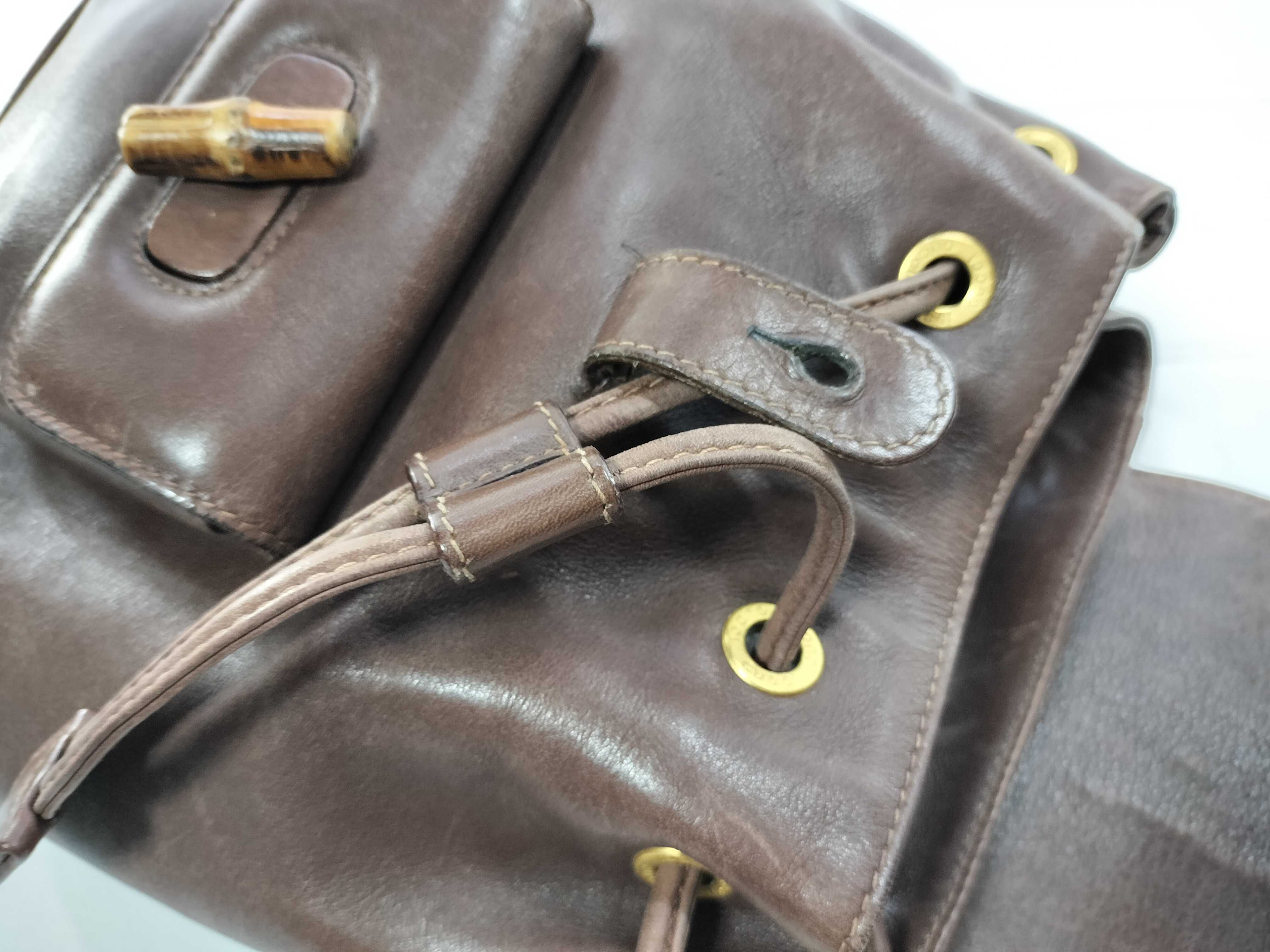 Bamboo 003・2058・0030 Leather Bamboo Mini Backpack Brown Backpack — view 9