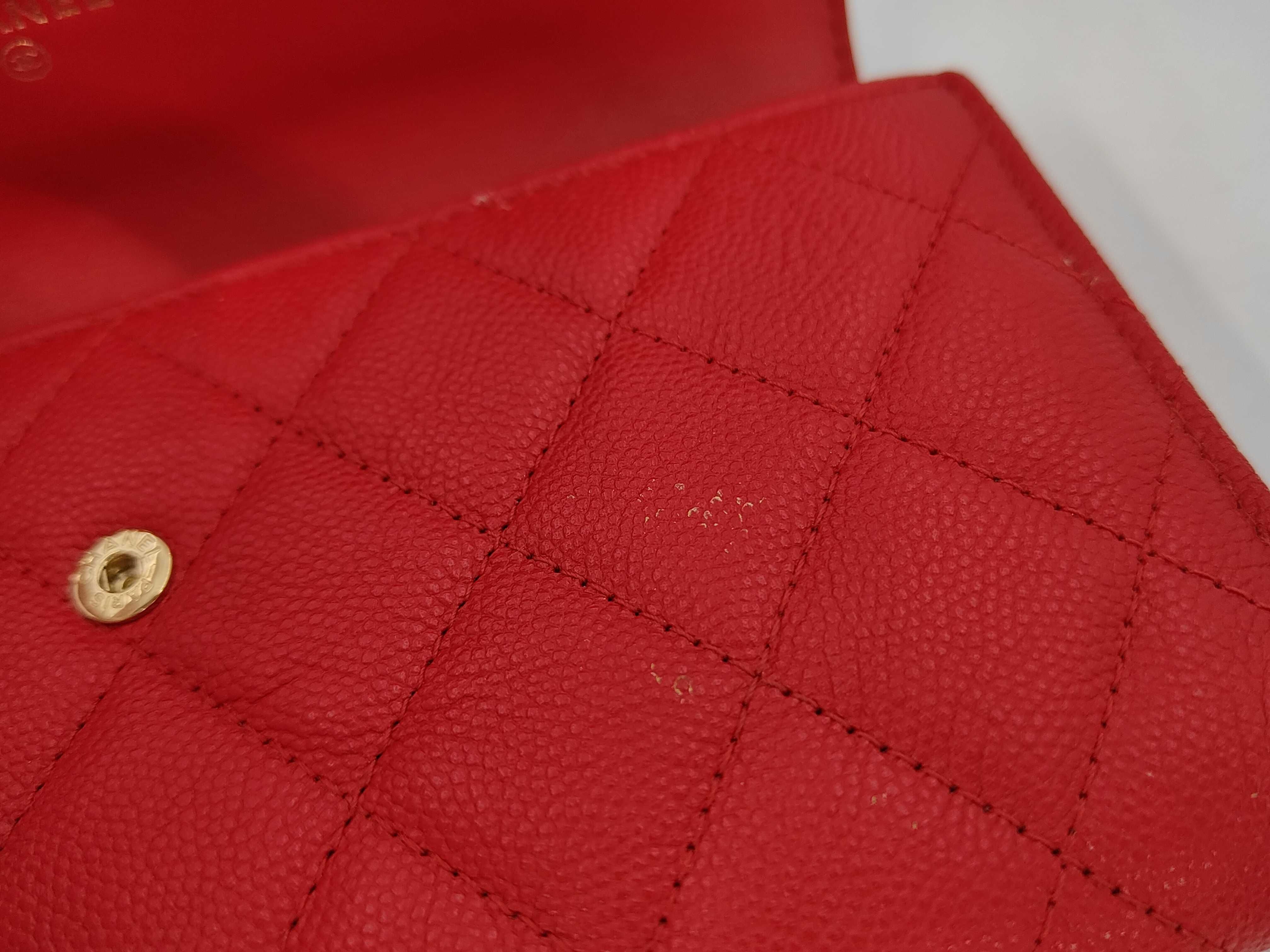 CC Filigree Wallet, Caviar Leather, Red — view 13